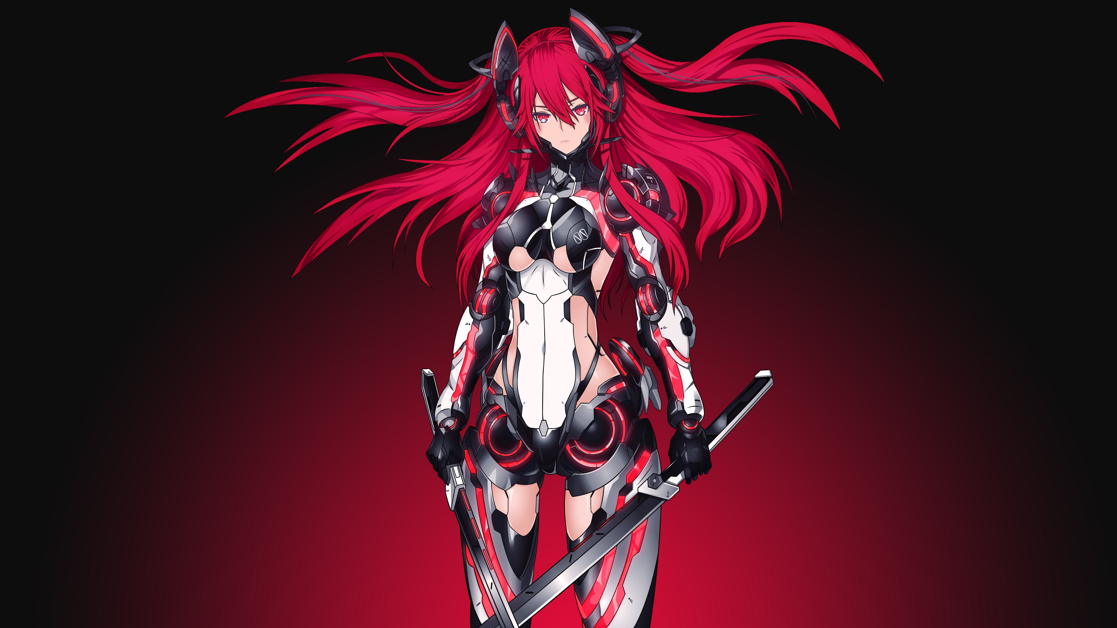 costume, Warrior, body paint, arts culture and entertainment, studio shot, 4K, creativity, clothing, indoors, Mecha Girl, front view, Katana, attitude, HD Wallpaper