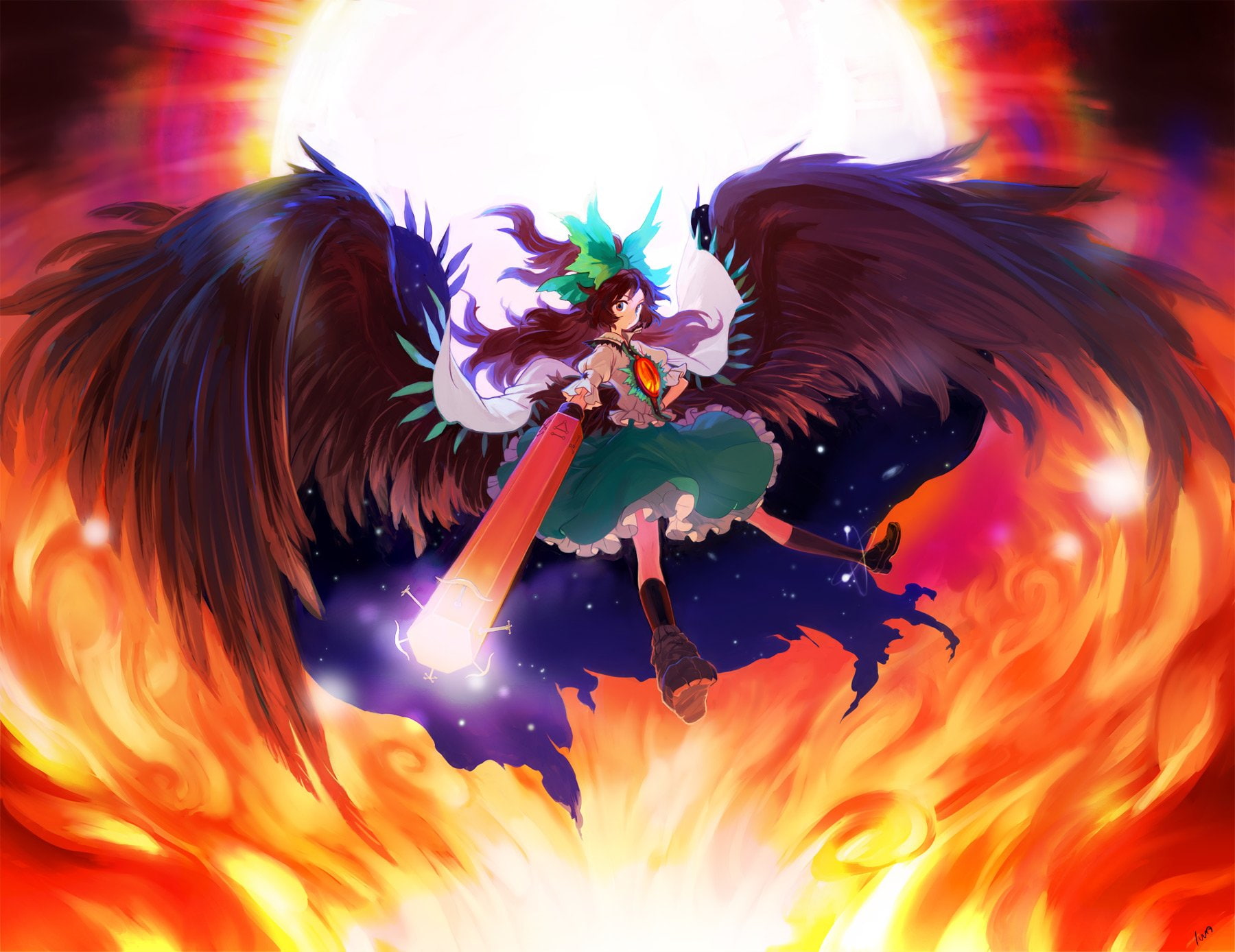 Touhou, Utsuho Reiuji, 720P, Anime, HD Wallpaper
