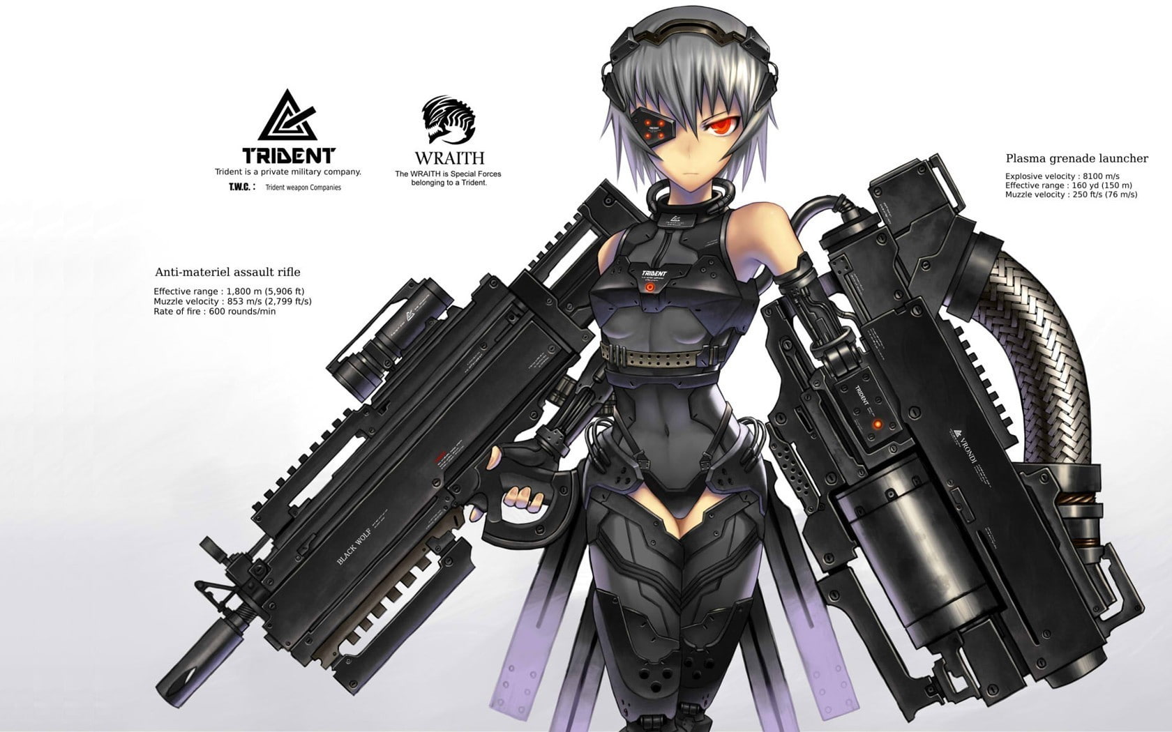 studio shot, indoors, weapon, three quarter length, assault rifle, uniform, gun, government, futuristic, 720P, anime, clothing, security, rifle, one person, HD Wallpaper
