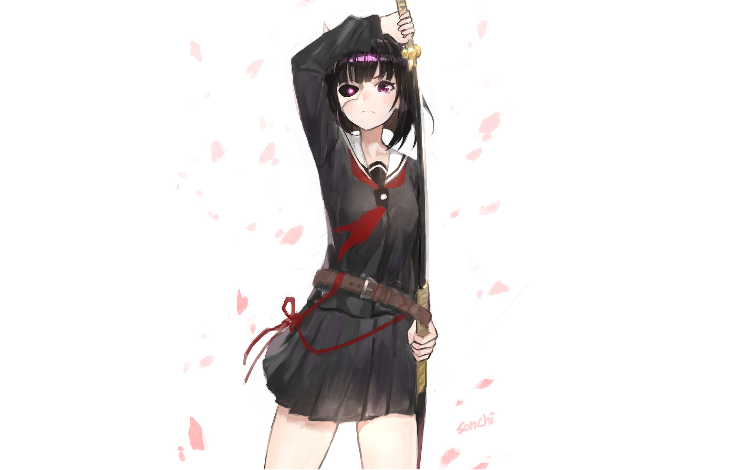 Onigawara Rin, Busou Shoujo Machiavellianism, anime girls, 2K, HD Wallpaper