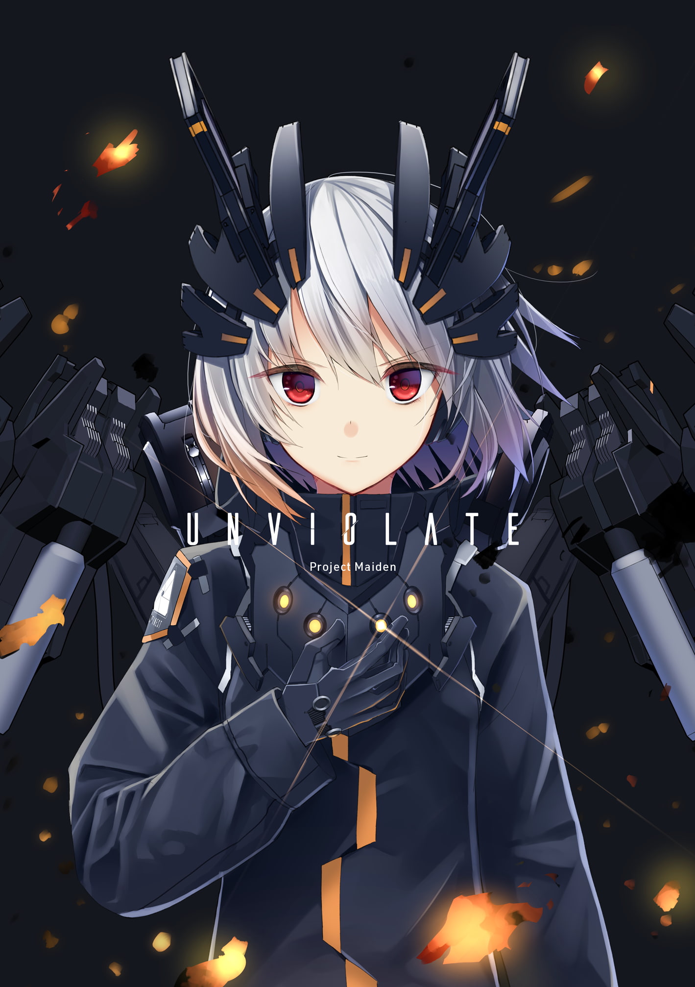 anime mecha girl, 1080P, sci-fi, short hair, Anime, project maiden, Phone HD Wallpaper