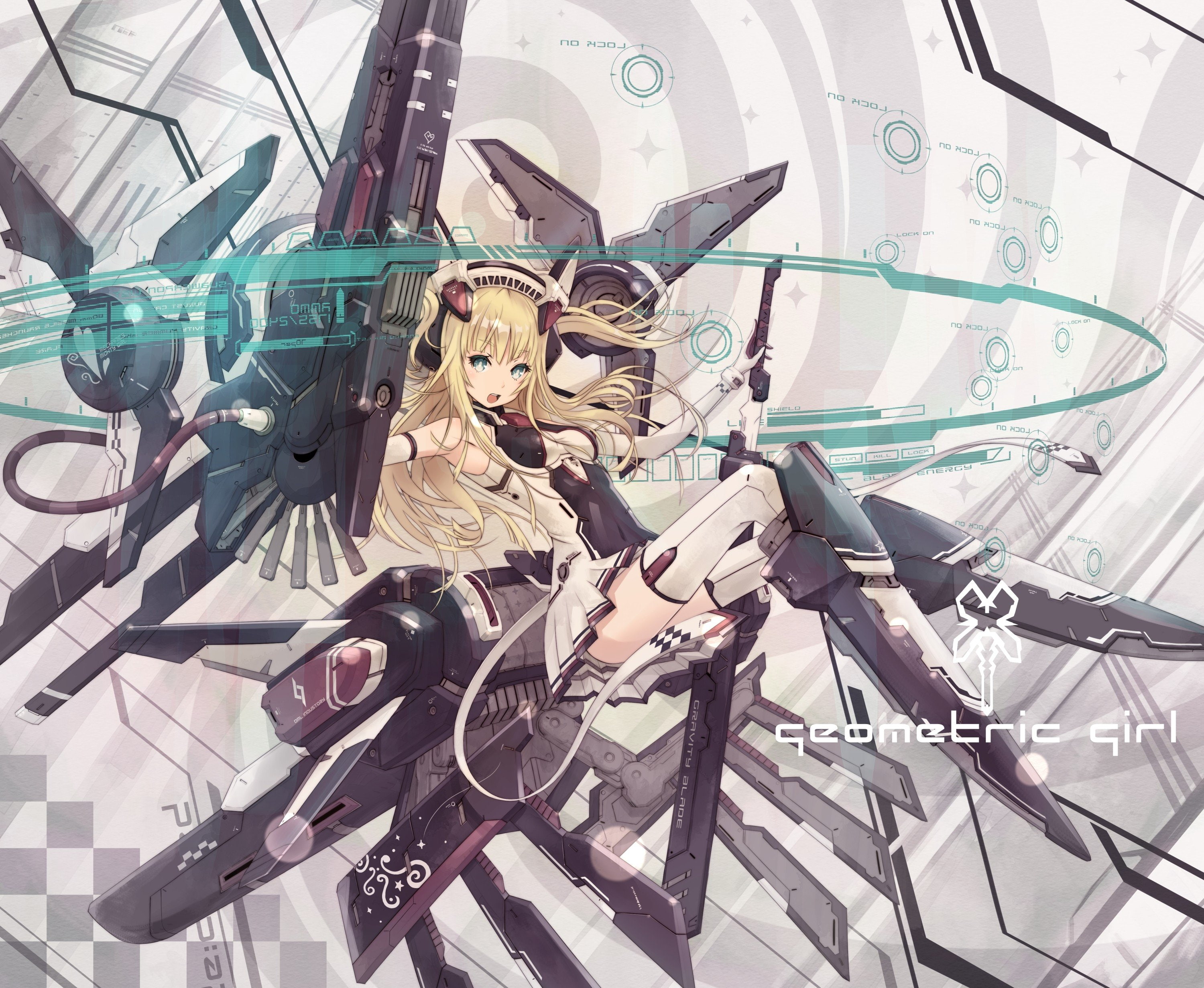 anime, characters, hair, skirts, bodysuits, 2K, futuristic, original, musume, girls, long, mecha, blondes, HD Wallpaper