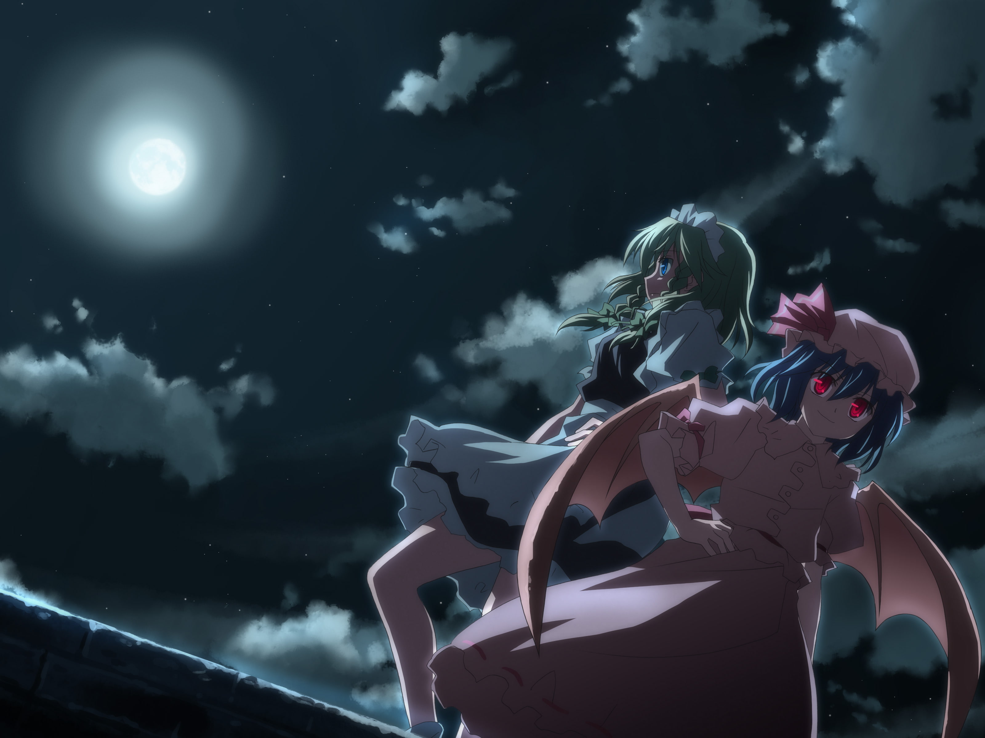 izayoi, maids, sakuya, vampires, yuuki, scarlet, touhou, 2K, remilia, tatsuya, HD Wallpaper