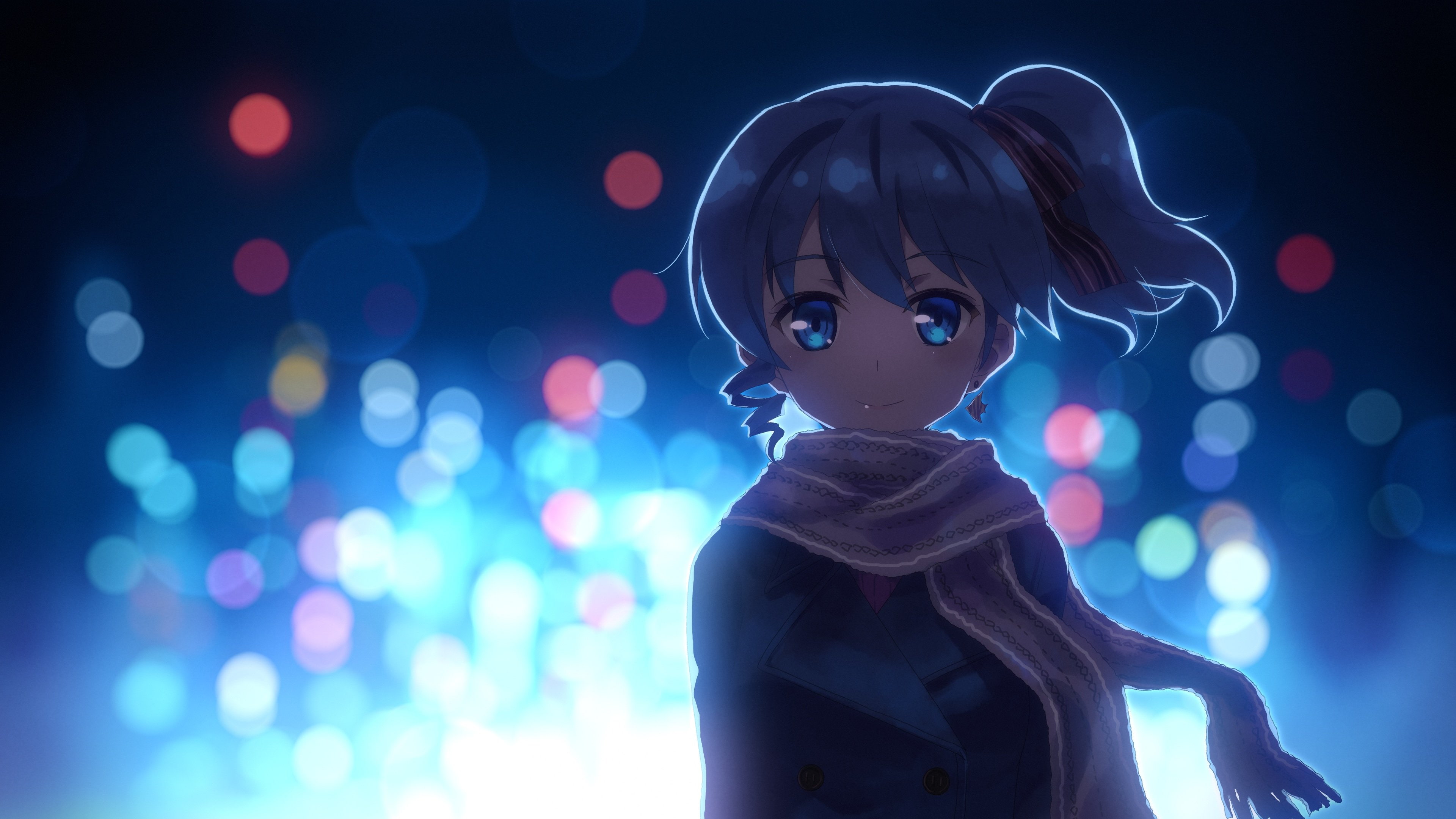 portable, klatt, 4K, ribbons, lady, hair, scarf, ponytail, made, star, seha, max, tatsuya, blue, eyes, yuuki, HD Wallpaper