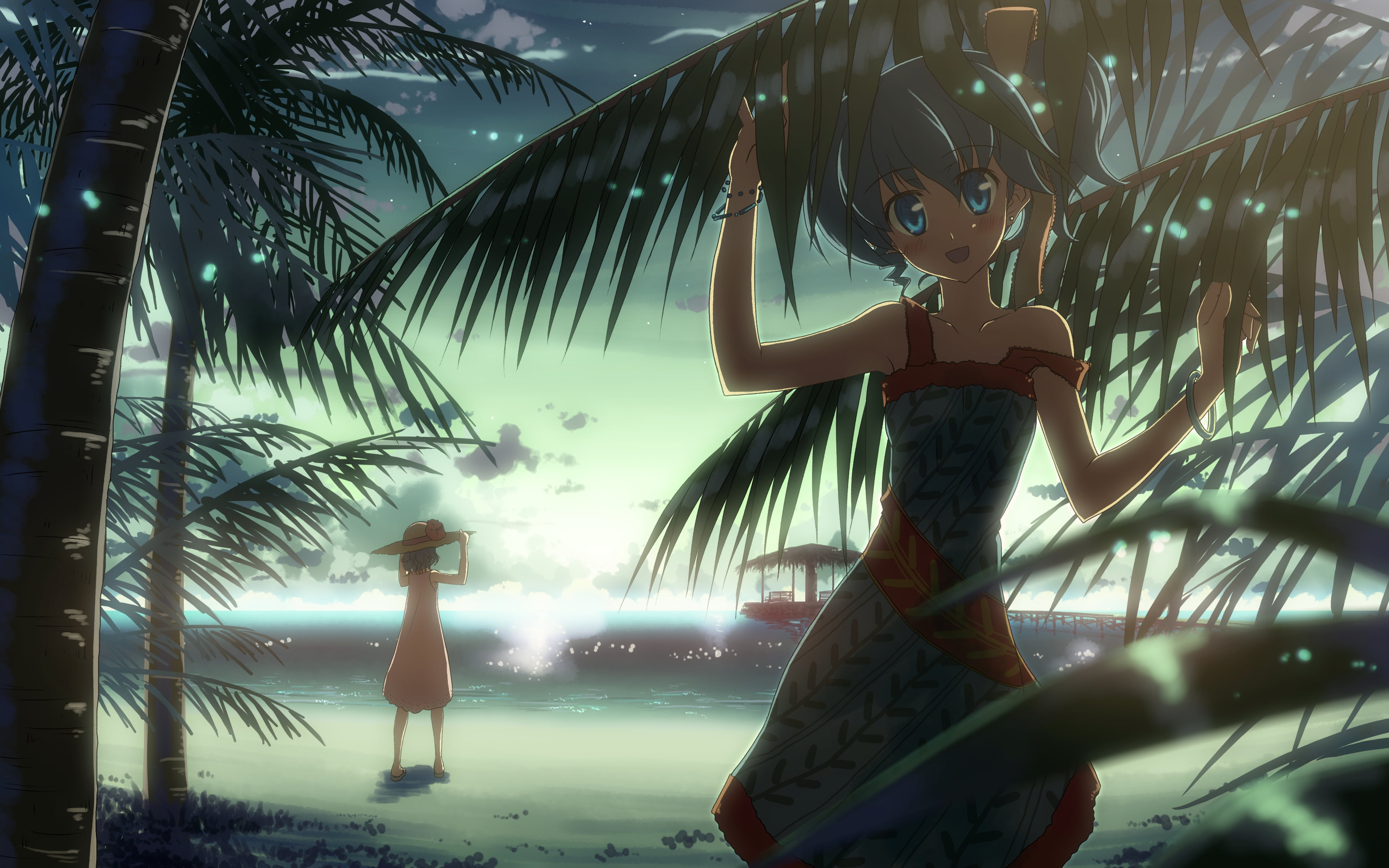 selective focus, palm leaf, representation, nature, sky, focus on foreground, tropical climate, no people, technology, palm tree, lady, creativity, tatsuya, HD Wallpaper
