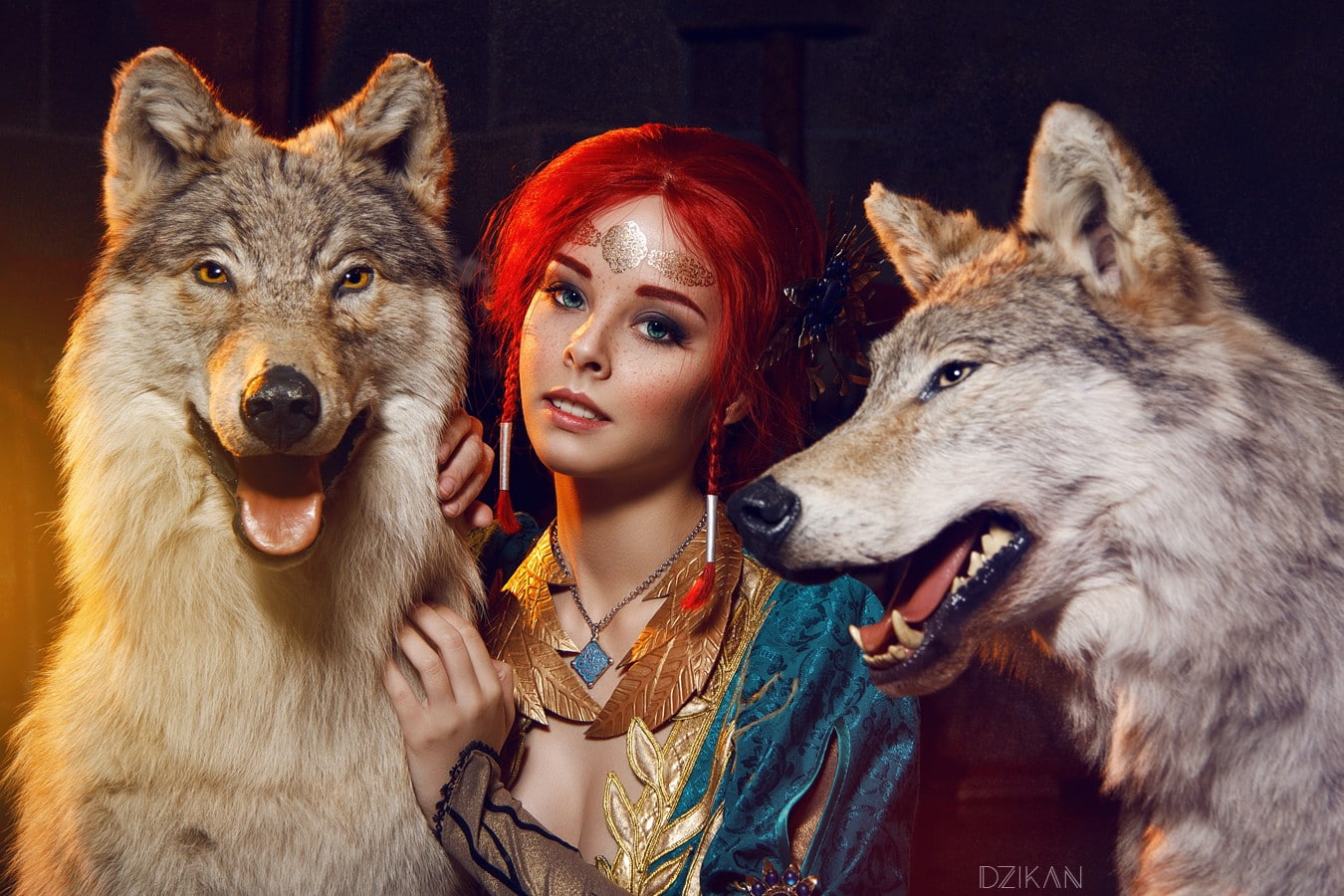 The Witcher, wolf, model, Triss Merigold, women, Helly von Valentine, 720P, cosplay, Disharmonica, HD Wallpaper