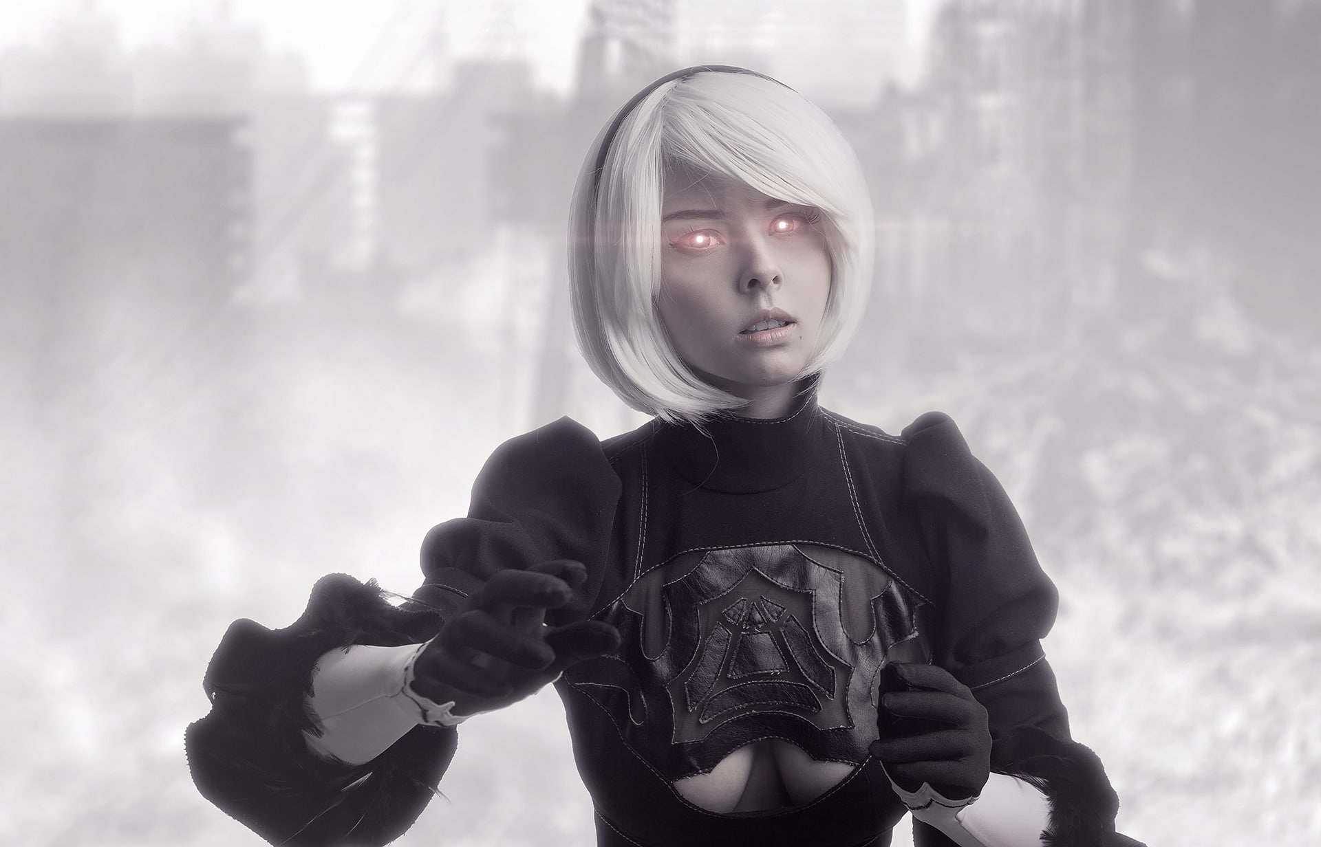 cosplay, Helly von Valentine, Nier: Automata, 1080P, NieR, 2B (Nier: Automata), Disharmonica, model, HD Wallpaper