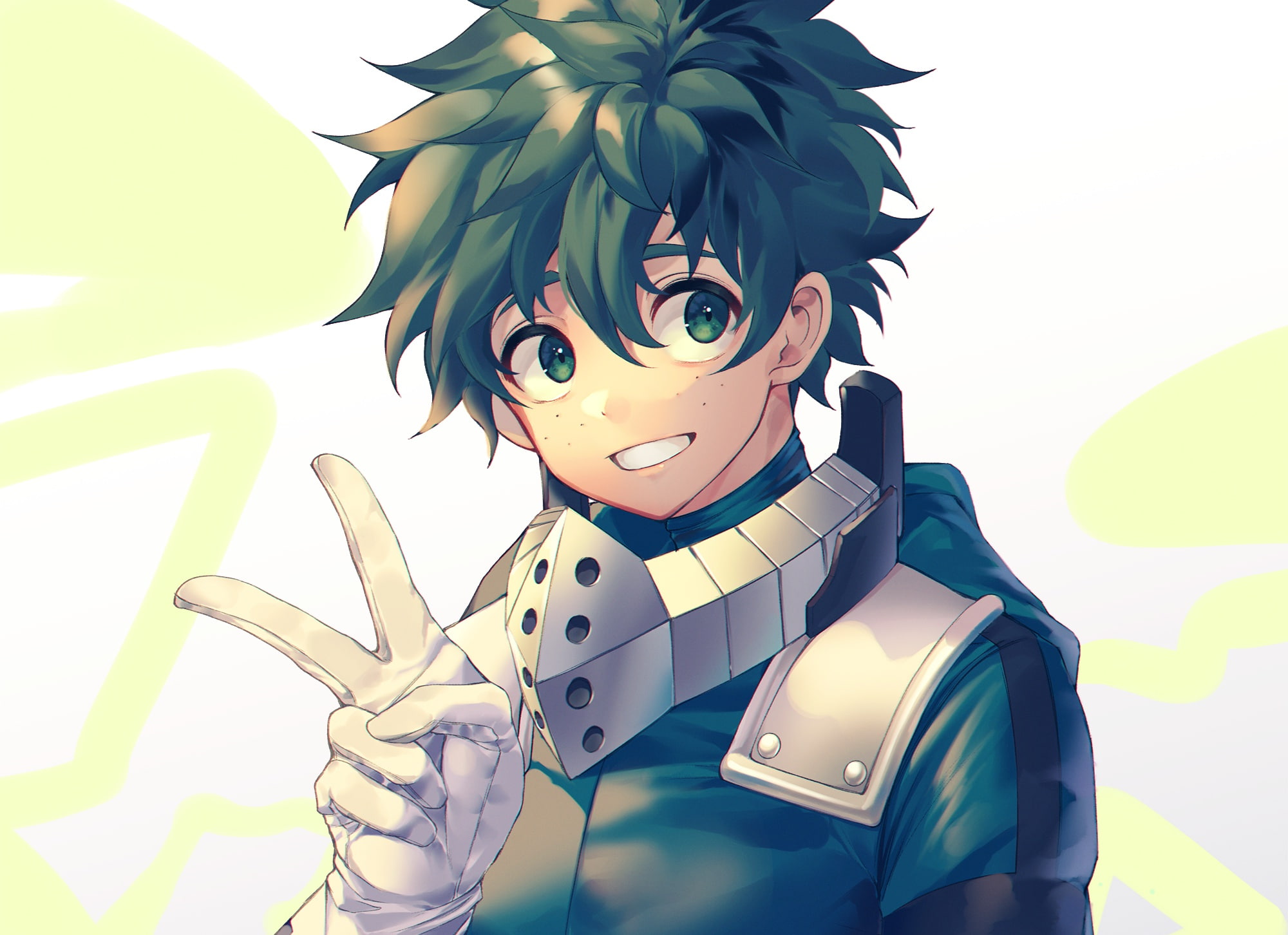 gesture, look, Boku no Hero Academy, Midori Isuku, Izuku Midoriya, My heroic academia, guy, gloves, 1080P, HD Wallpaper