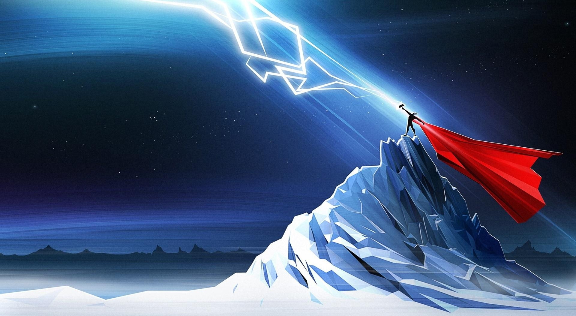 travel, power in nature, mountain, Cartoons, red, storm, digital, shape, wind, scenics - nature, art, beauty in nature, flag, digital composite, HD Wallpaper