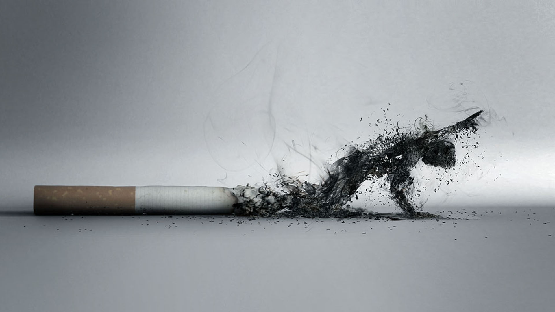 creativity, indoors, no people, mystery, fear, exploding, digital composite, gray background, motion, dirt, communication, studio shot, cigarette, emotion, HD Wallpaper