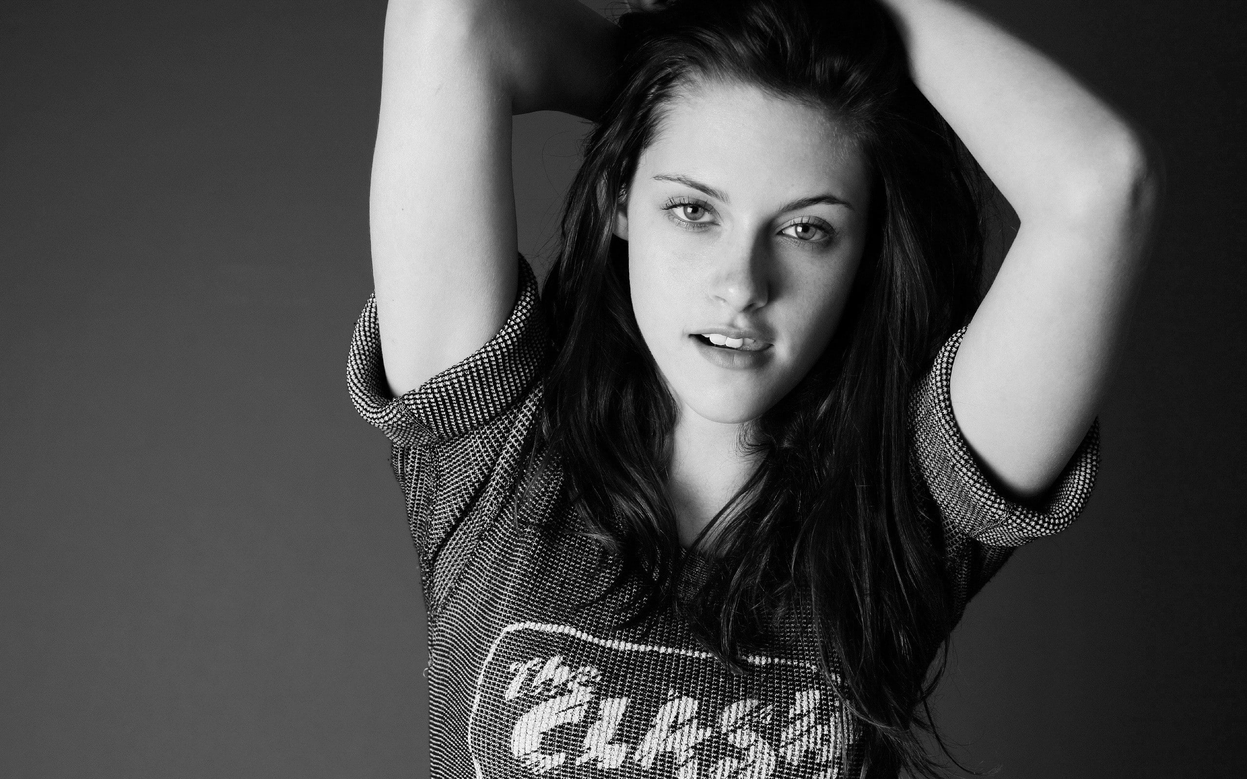 monochrome, Kristen Stewart, 2K, celebrity, actress, HD Wallpaper