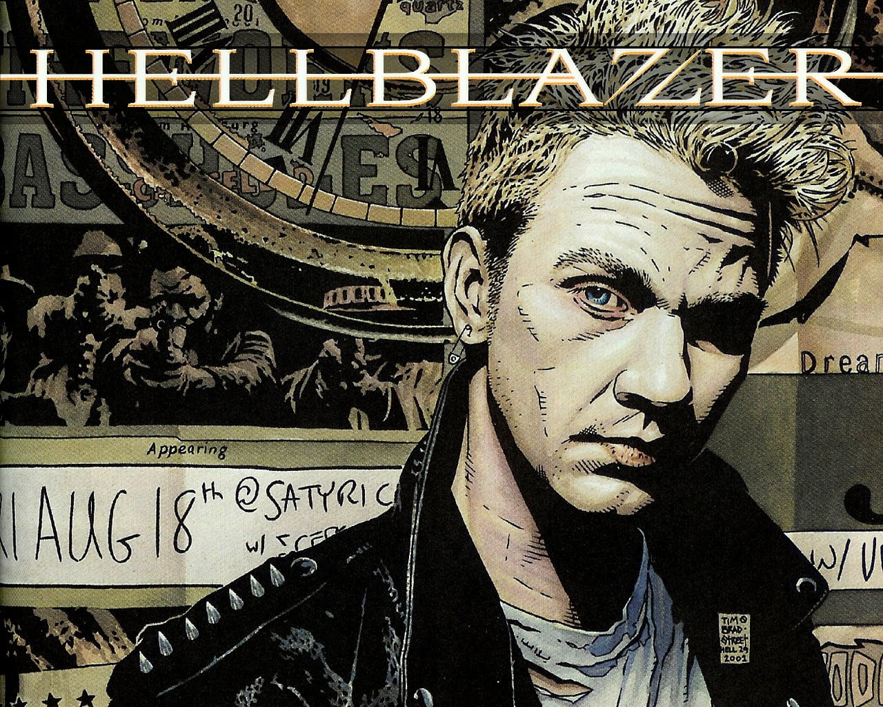 720P, human representation, built structure, art and craft, representation, architecture, text, Hellblazer, leisure activity, creativity, male likeness, HD Wallpaper