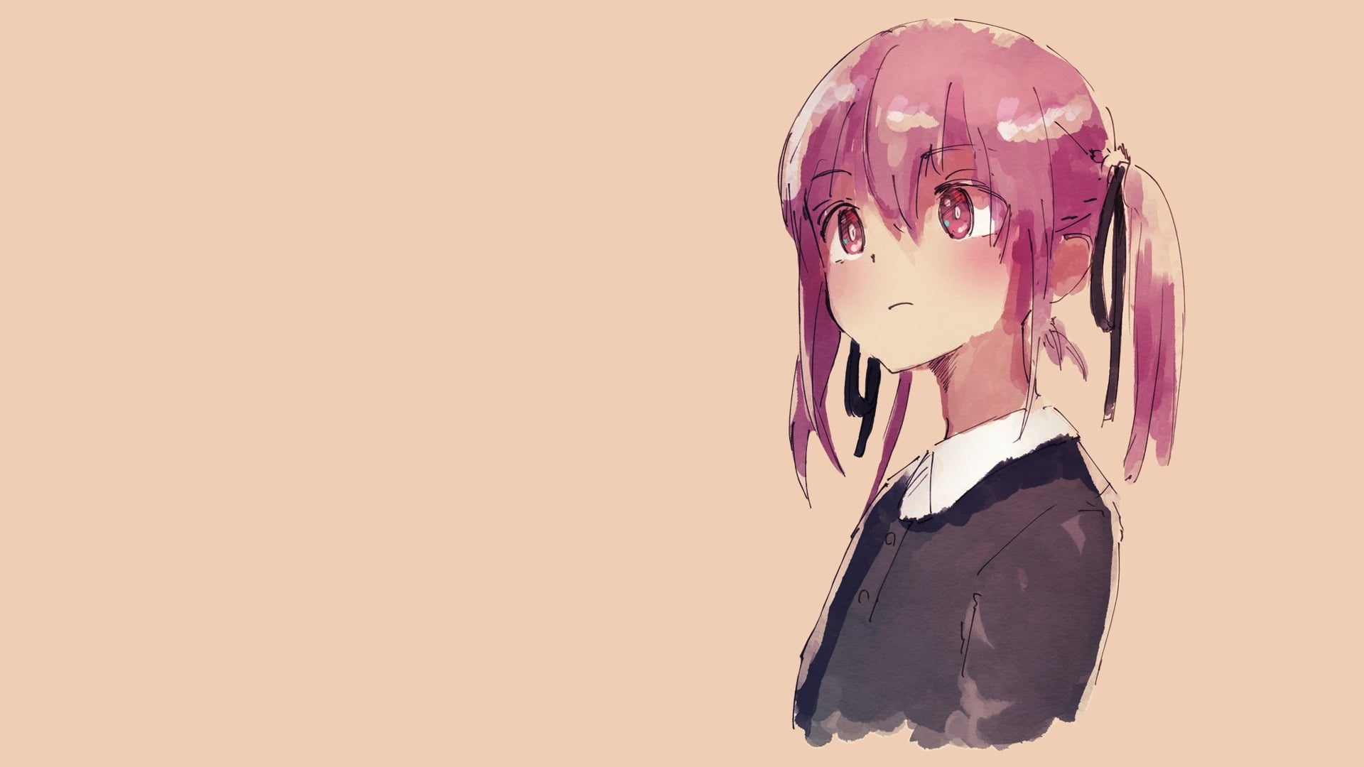 side view, representation, pink hair, schoolgirl, copy space, studio shot, business, indoors, human representation, art and craft, colored background, one person, HD Wallpaper