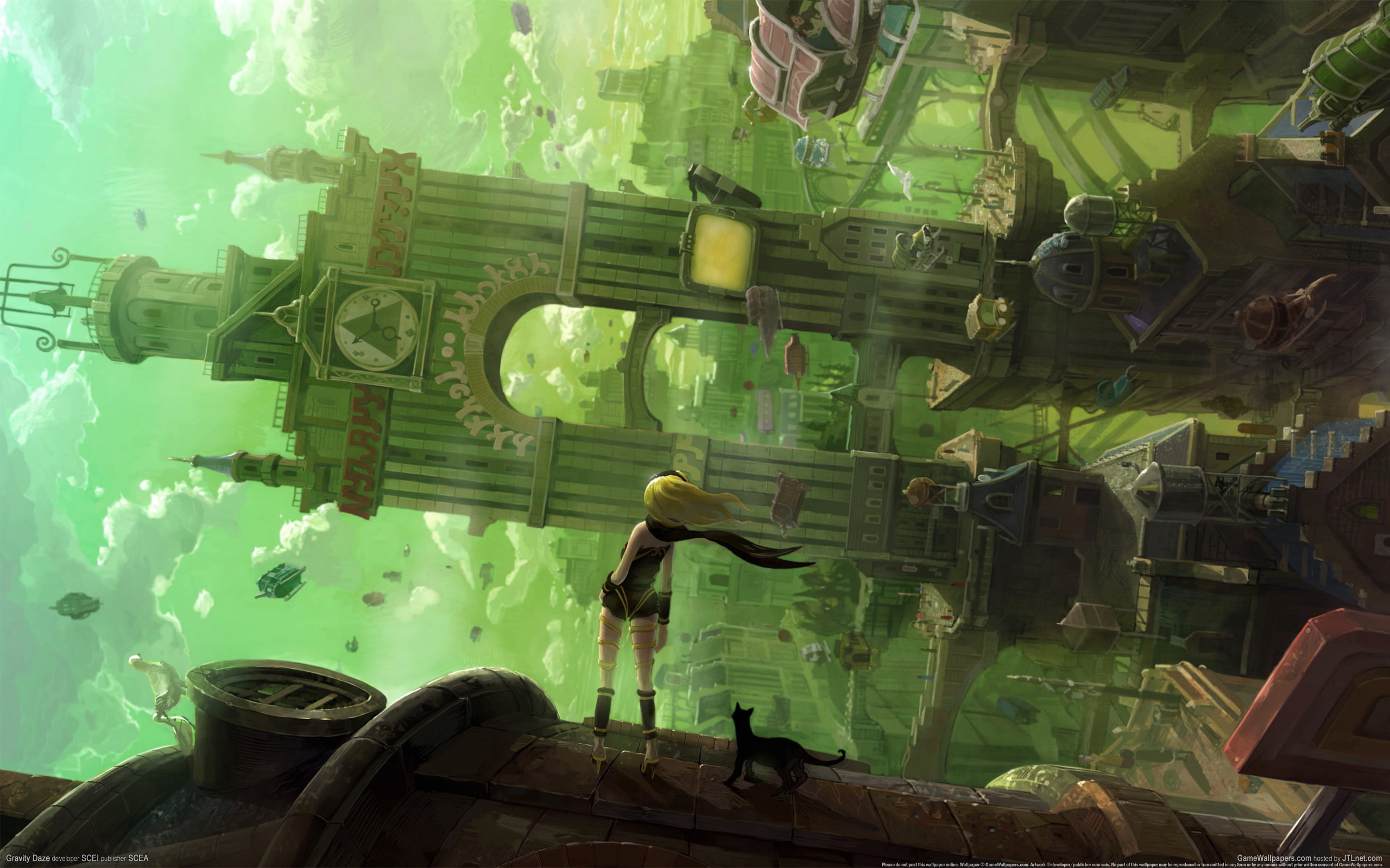 green, gravity, video games, hd, daze, 2K, HD Wallpaper