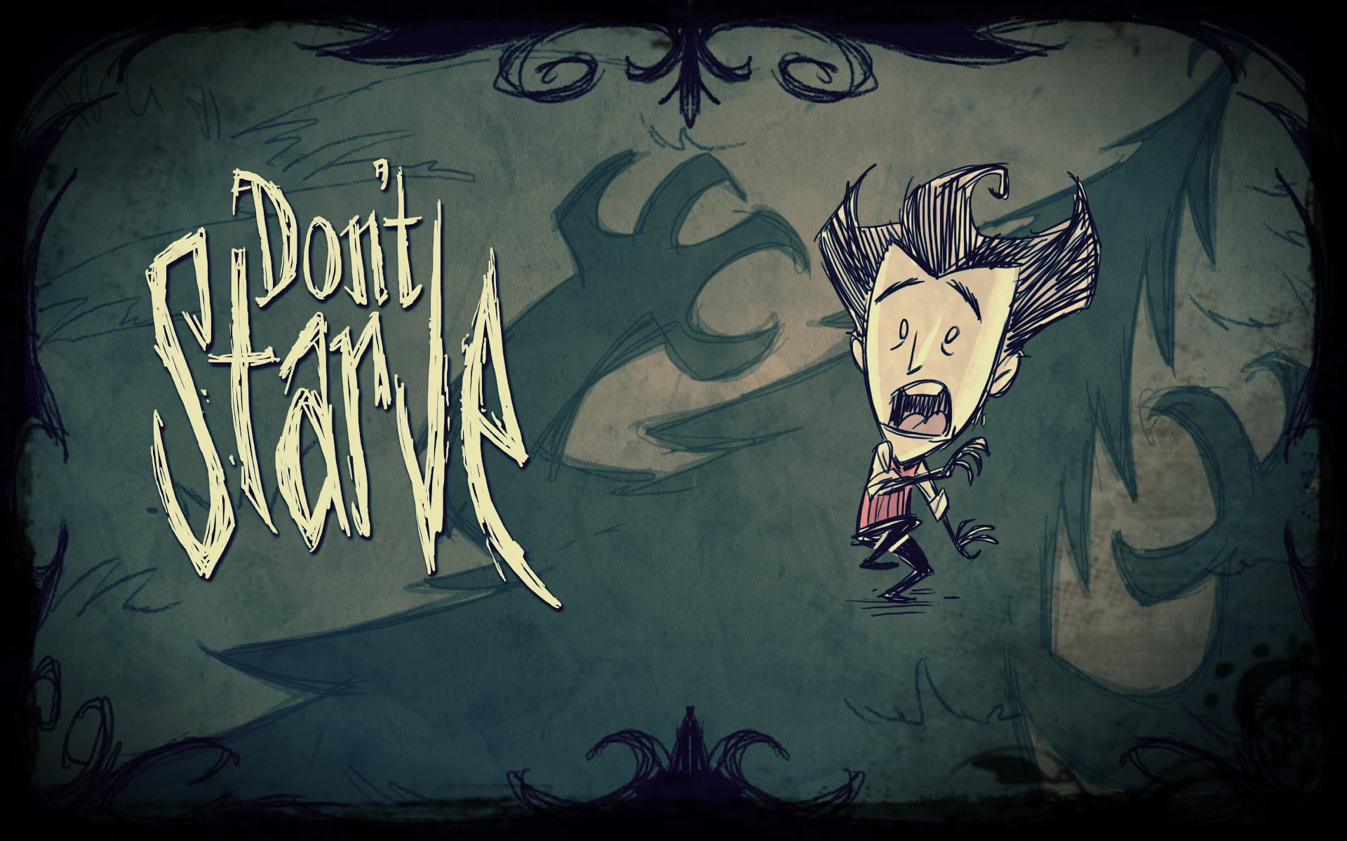 don, starve, western script, black Color, animal, spooky, representation, sign, scientist, vector, creativity, Dont Starve, 1080P, close-up, night, graffiti, HD Wallpaper