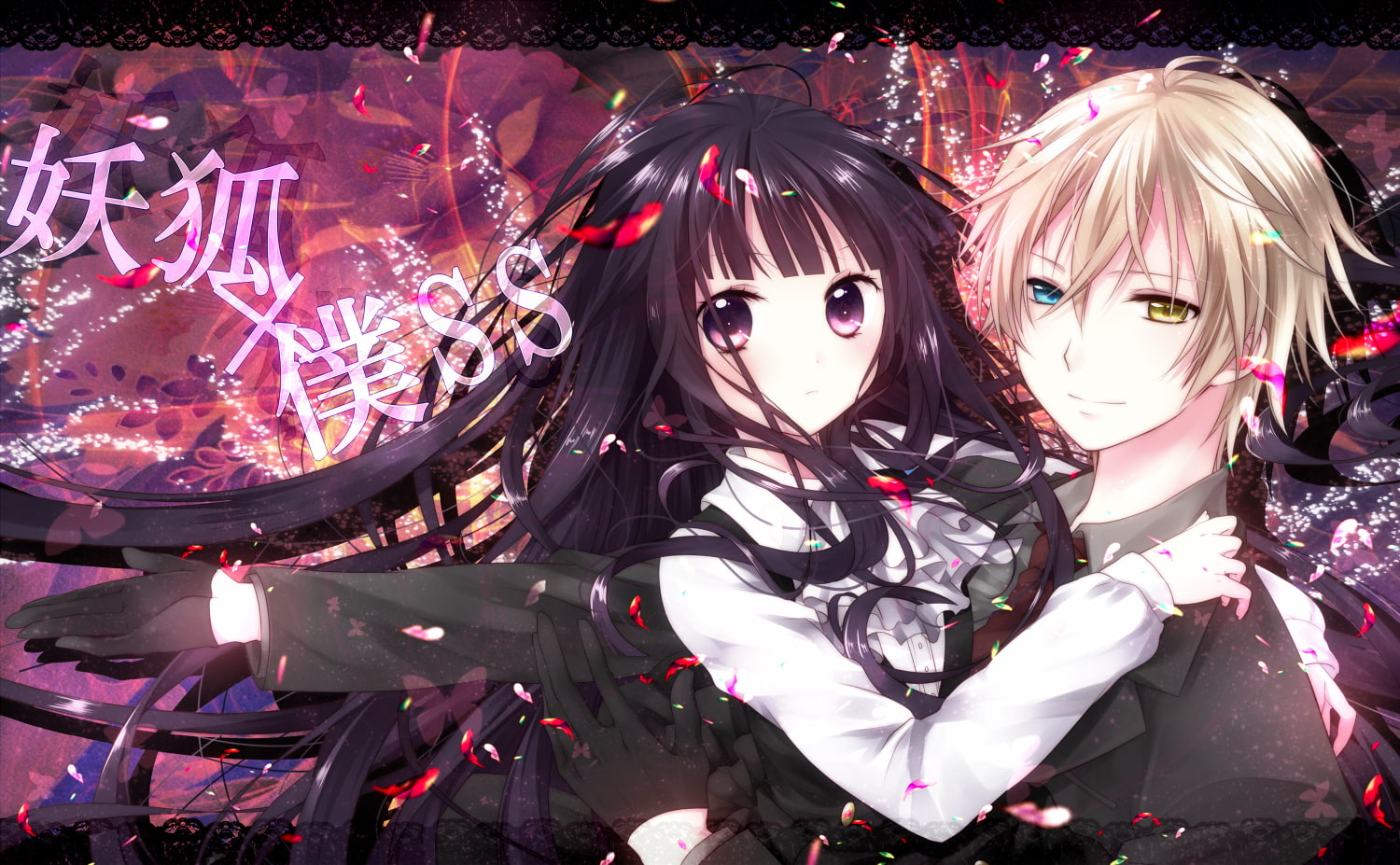 720P, eyes, shirakiin, bicolored, hair, riichu, purple, soushi, miketsukami, boku, ririchiyo, inu, long, HD Wallpaper