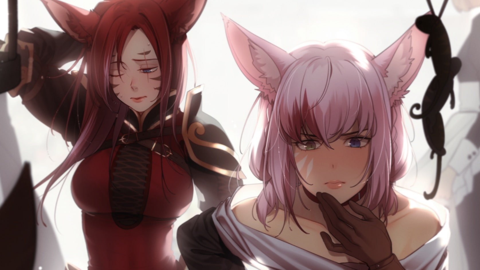 eyes, maid, day, hairstyle, people, looking at camera, final, brown, headshot, short, eventh7, representation, adult, portrait, com, gloves, fantasy, miqote, HD Wallpaper