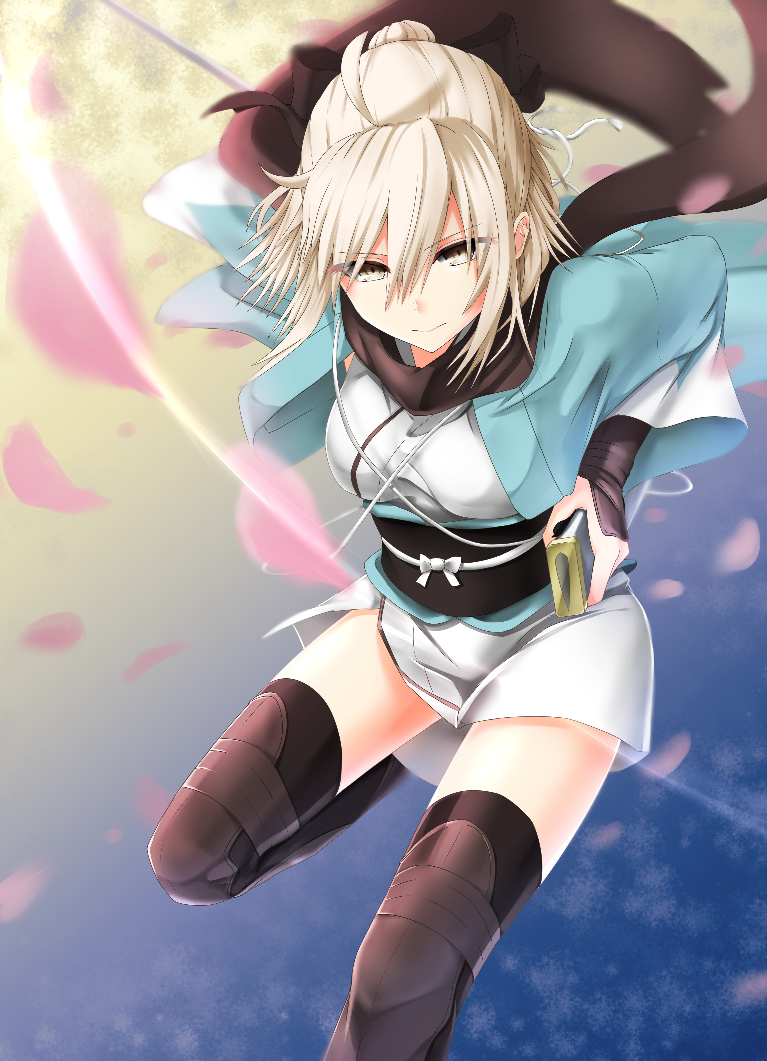 sport, adult, clothing, activity, anime girls, hairstyle, sports clothing, gray hair, females, short hair, Fate/Grand Order, hair, blond hair, anime, 4K, Phone HD Wallpaper