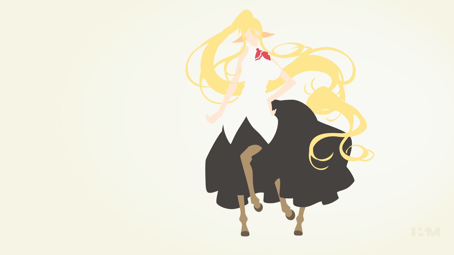 white background, copy space, studio shot, Centorea (Monmusu), two people, musical instrument, playing, music, anime girls, arts culture and entertainment, HD Wallpaper