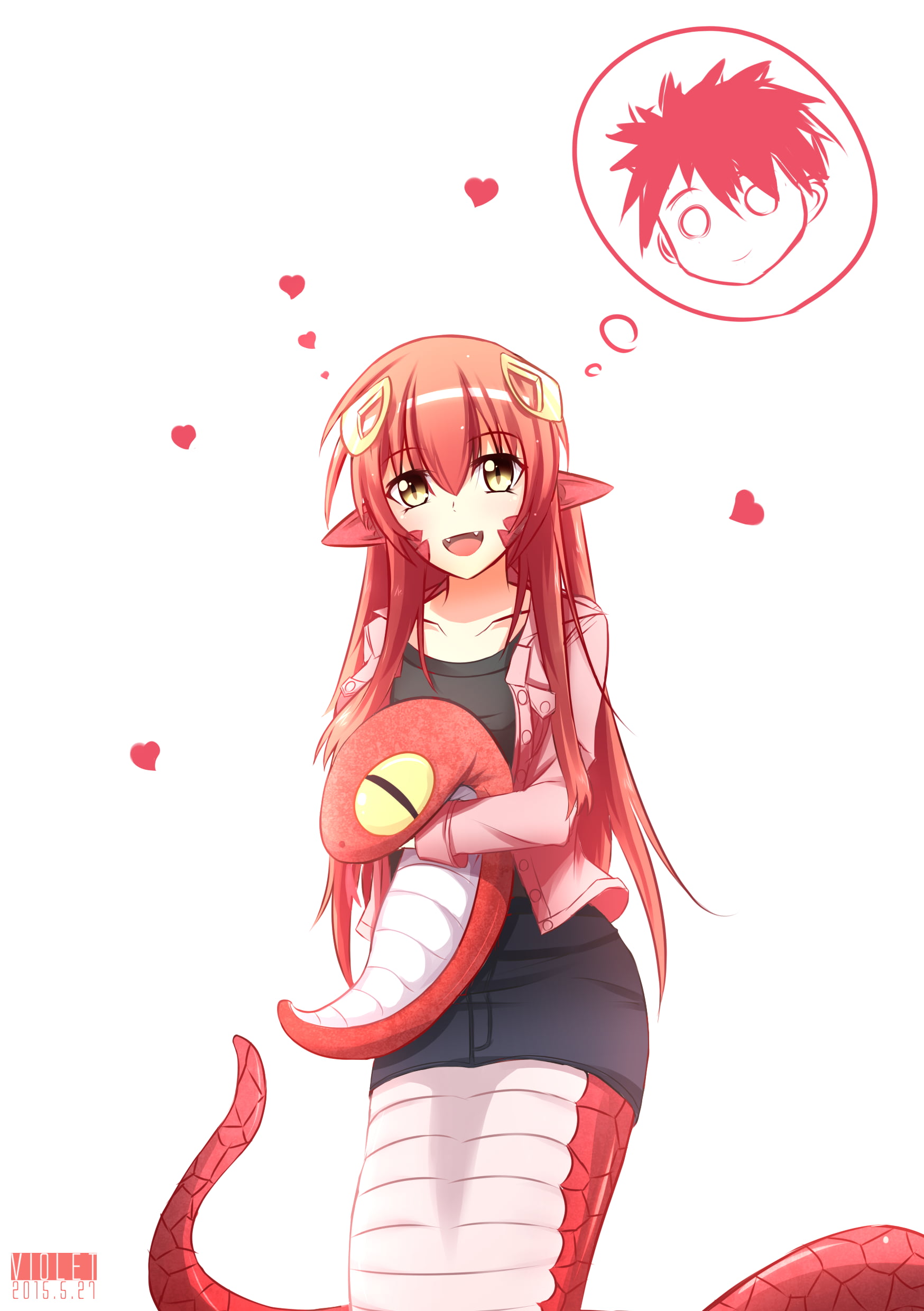 1080P, monster girl, redhead, Miia (Monmusu), Monster Musume no Iru Nichijou, anime girls, Phone HD Wallpaper