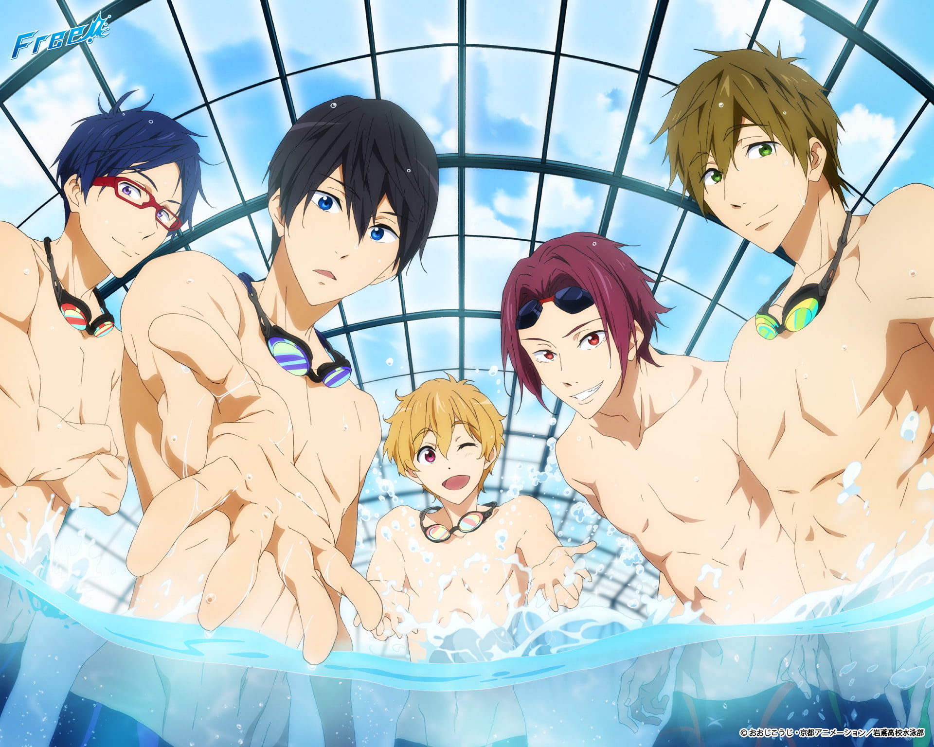 Rei Ryūgazaki, Rin Matsuoka, Anime, 1080P, Makoto Tachibana, Haruka Nanase, Nagisa Hazuki, Free!, HD Wallpaper