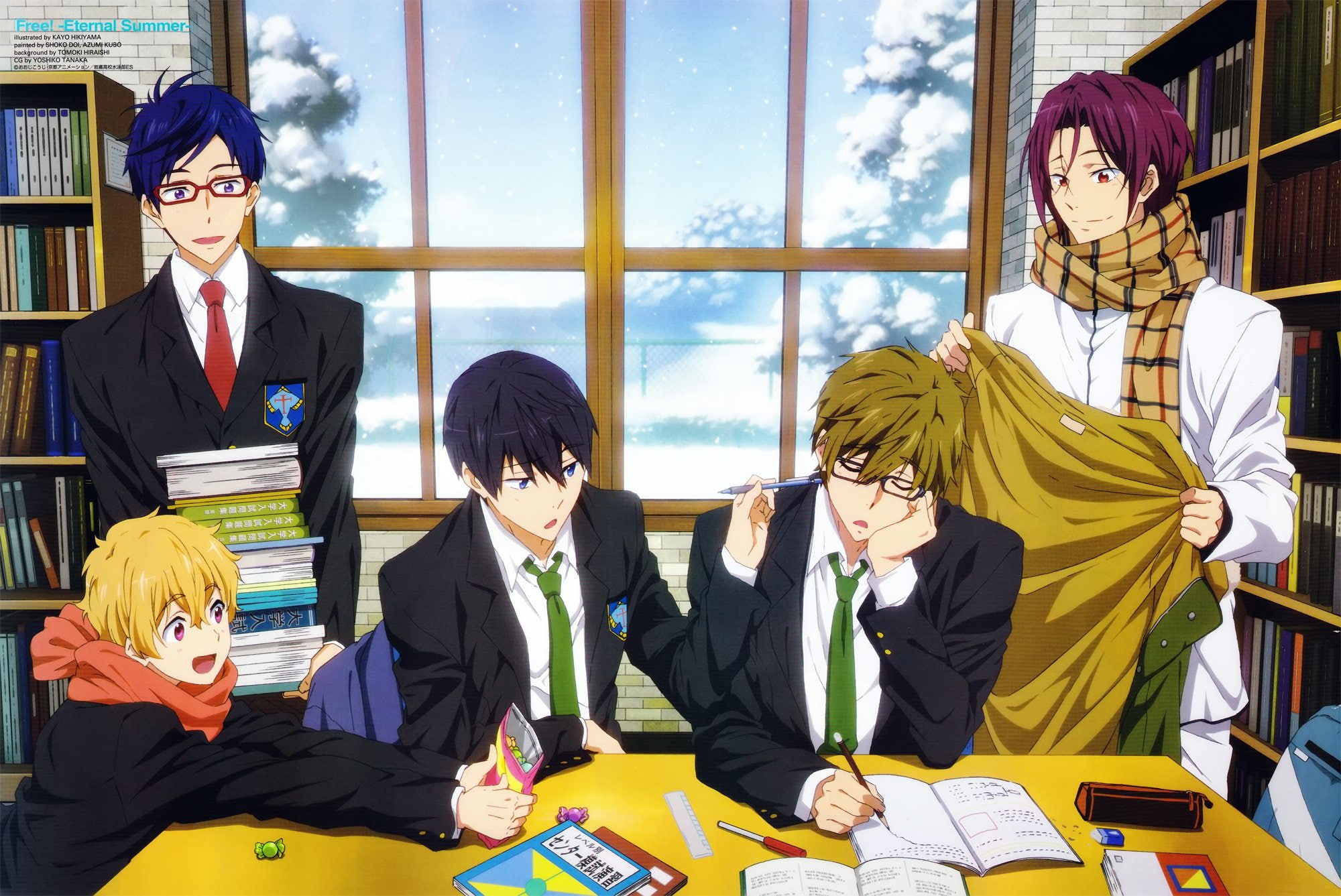 1080P, makoto, haruka, nanase, (!), matsuoka, ryugazaki, rei, tachibana, rin, HD Wallpaper