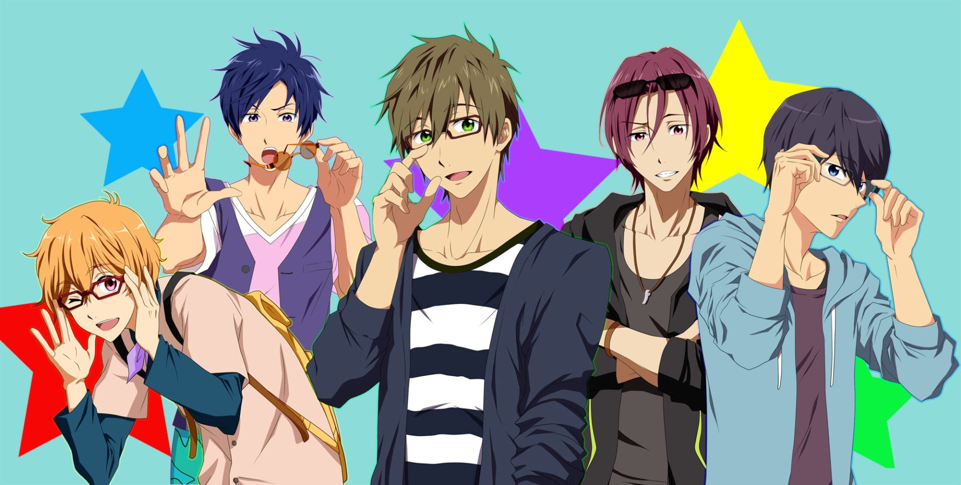 Anime, male, art, lifestyles, Rin Matsuoka, young adult, Haruka Nanase, beauty, women, people, beautiful woman, group of people, waist up, portrait, Rei Ryūgazaki, HD Wallpaper