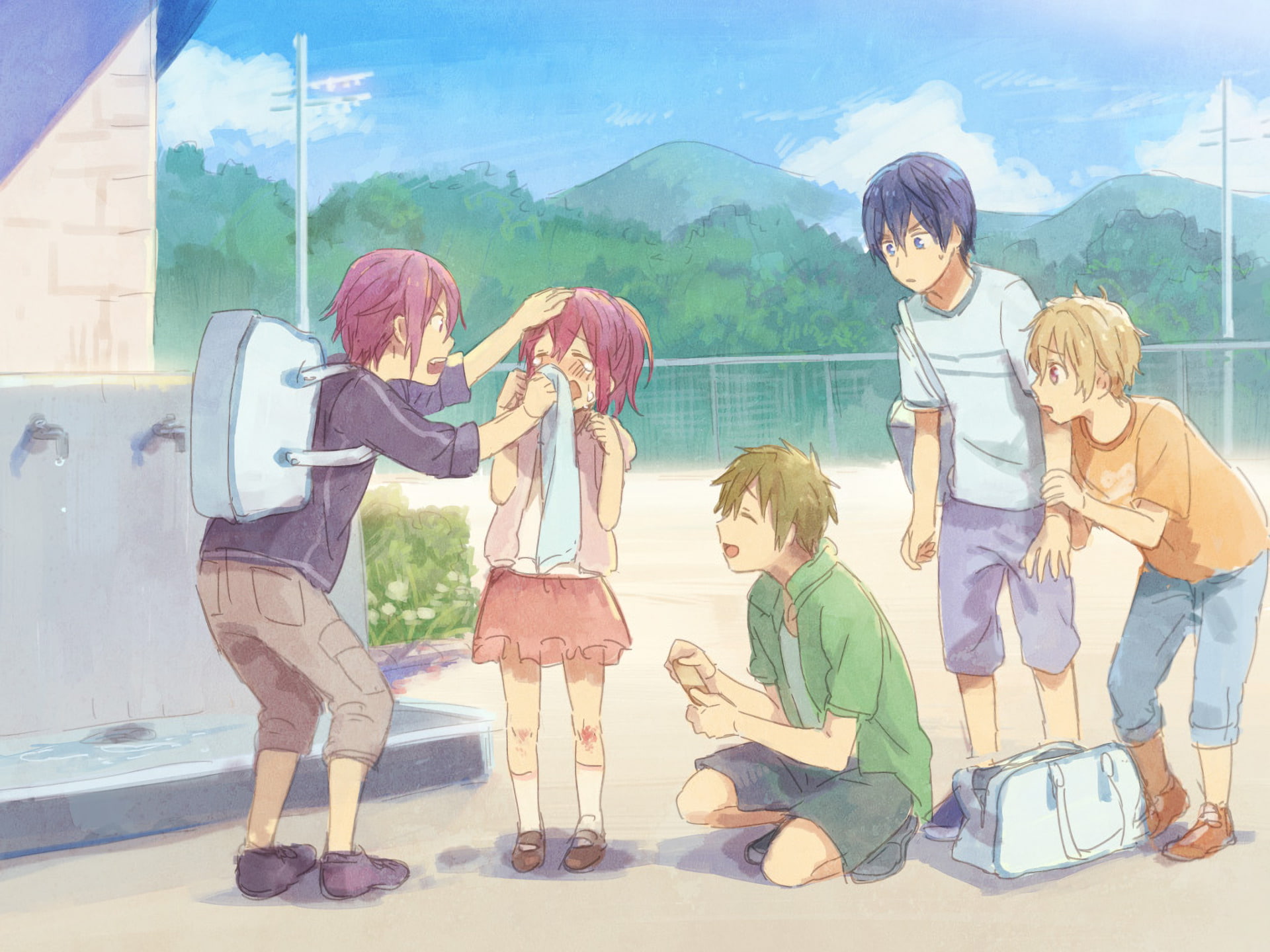 Free!, Haruka Nanase, Anime, Makoto Tachibana, Nagisa Hazuki, 1080P, Gou Matsuoka, Rin Matsuoka, HD Wallpaper