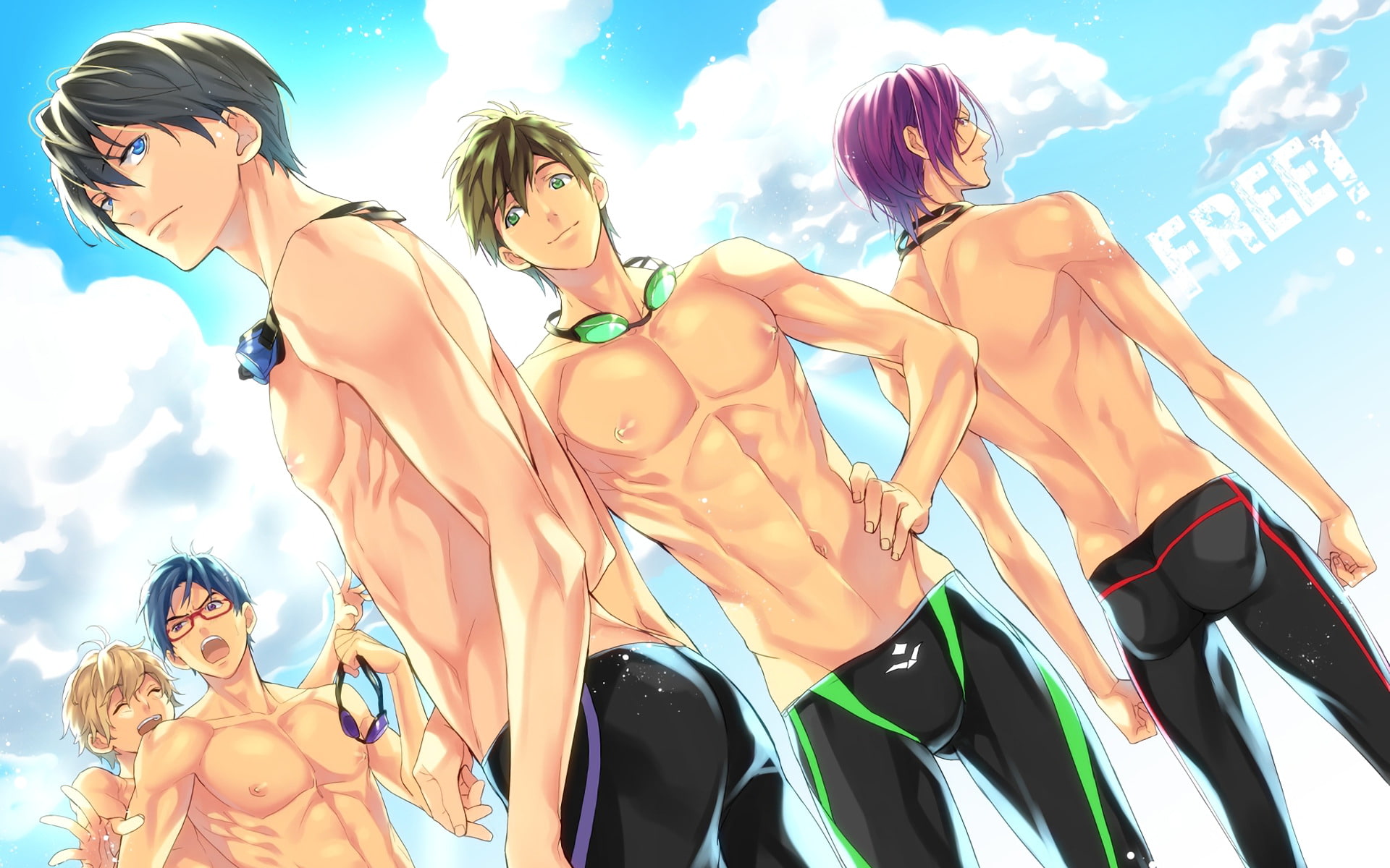 Anime, Haruka Nanase, Rin Matsuoka, Makoto Tachibana, Free!, Rei Ryūgazaki, Nagisa Hazuki, 1080P, HD Wallpaper