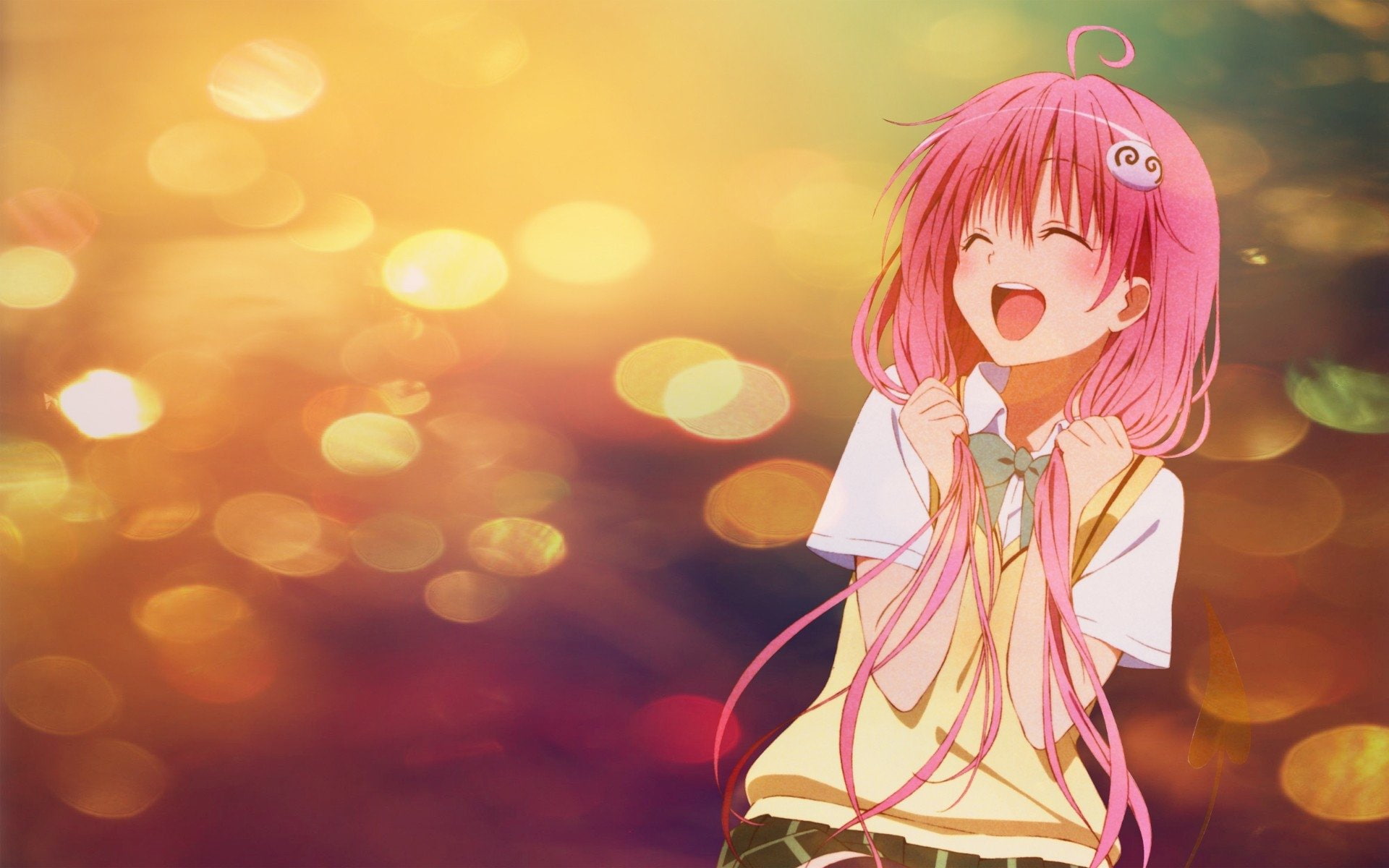 one person, Anime, creativity, happiness, women, Lala Satalin Deviluke, portrait, pink color, 1080P, holiday, emotion, adult, beauty, copy space, hairstyle, HD Wallpaper