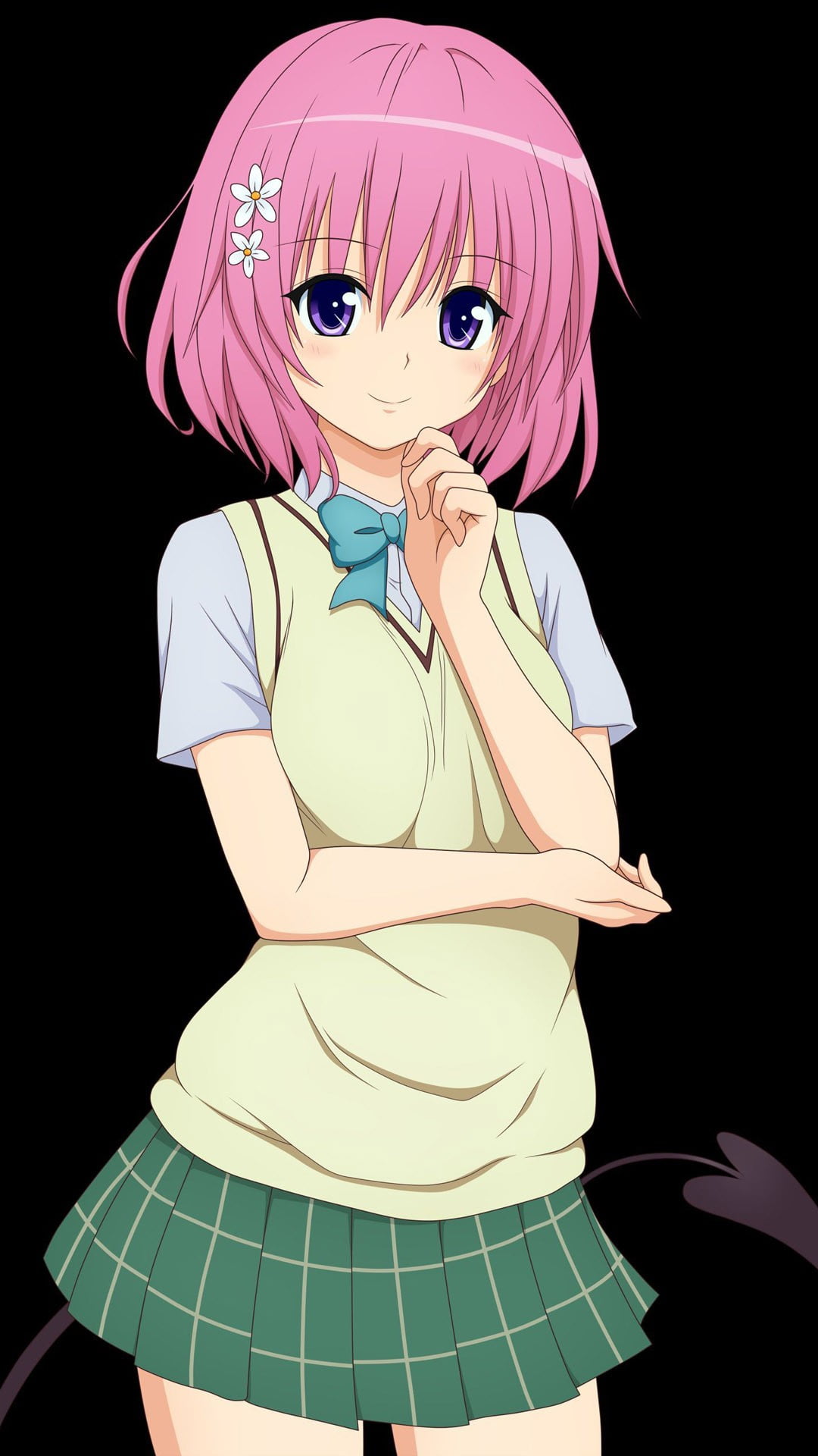 studio shot, females, human face, body part, adult, black background, cute, Momo Velia Deviluke, offspring, 1080P, childhood, happiness, girls, people, Phone HD Wallpaper