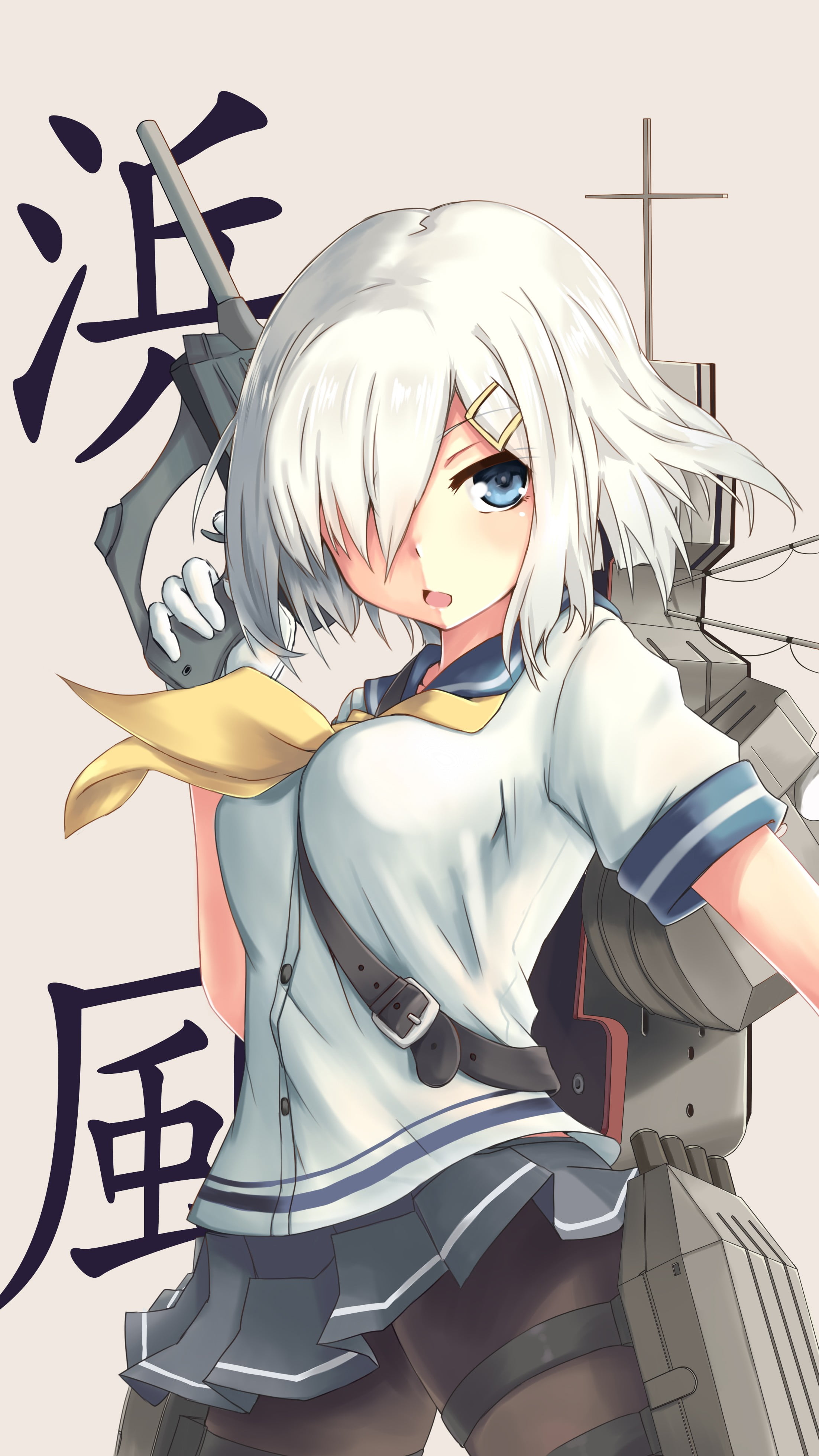 gray hair, females, 4K, hand, human face, body part, beauty, blue eyes, anime, short hair, healthcare and medicine, people, beautiful people, women, occupation, Phone HD Wallpaper