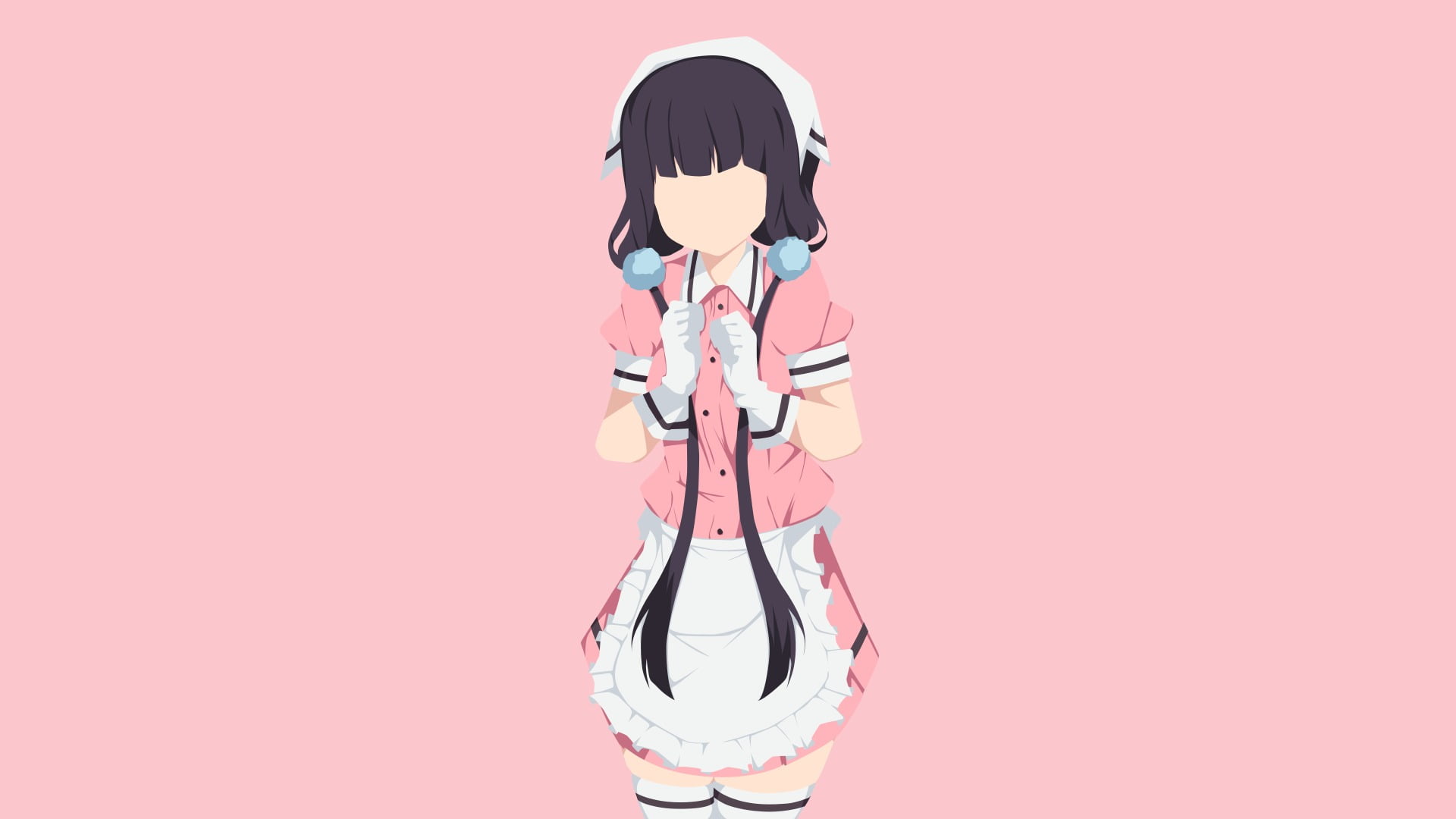 cut out, colored background, young women, indoors, 1080P, minimalism, women, simple background, Blend S, full length, pink color, copy space, standing, HD Wallpaper