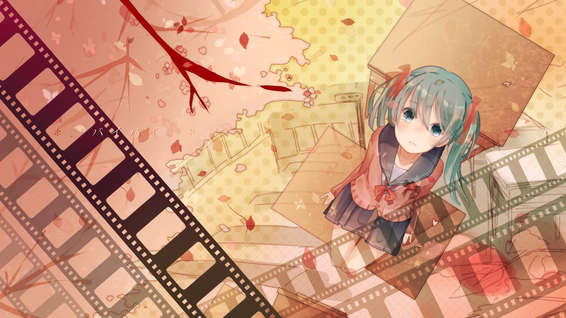 innocence, portrait, long hair, anime, Hatsune Miku, green hair, bangs, hairstyle, twintails, full length, women, illustration, lifestyles, built structure, HD Wallpaper