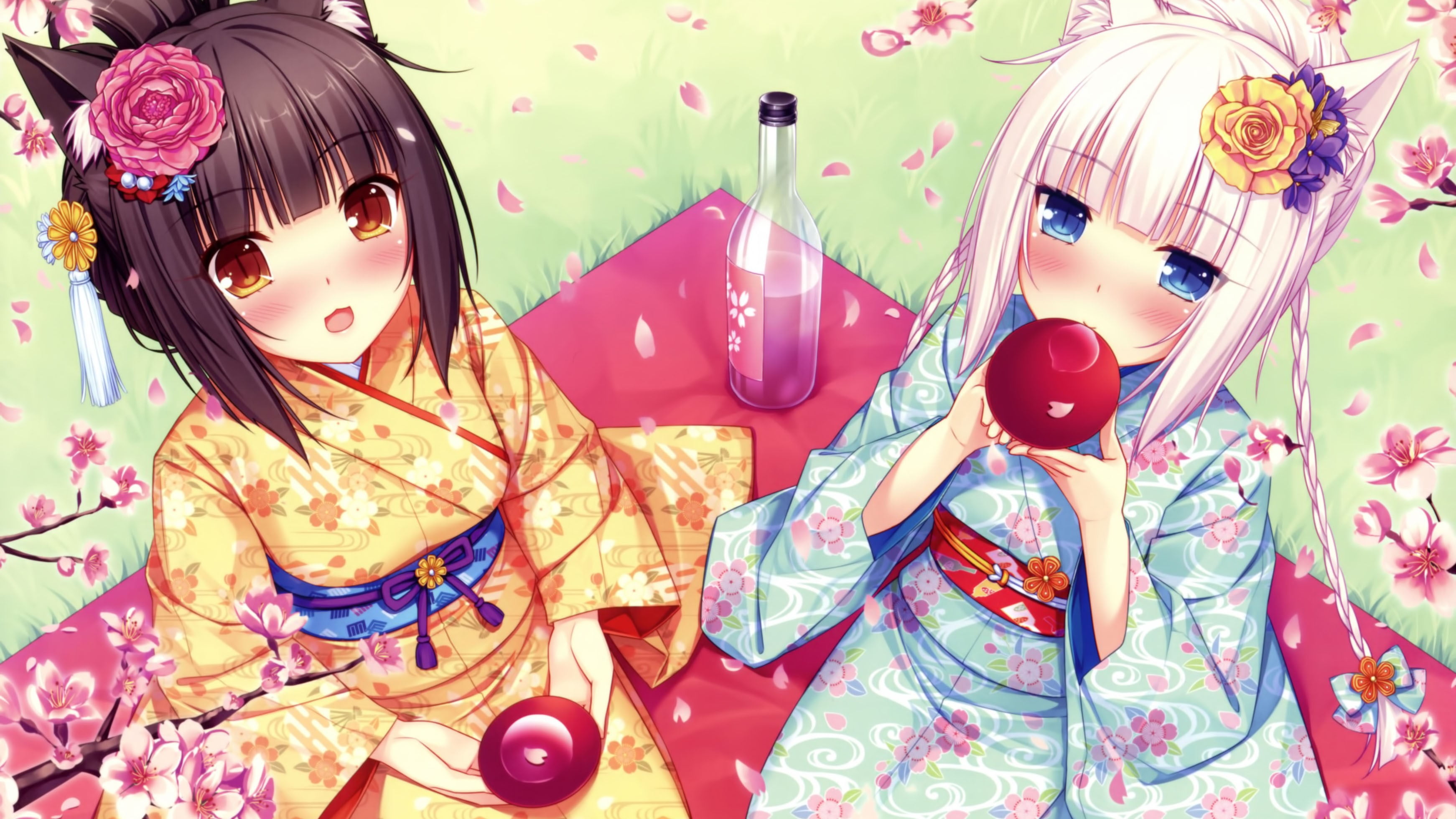 picknick, creativity, fashion, Vanilla (Neko Para), high angle view, Neko Works, retail, Neko Para, variation, floral pattern, nekomimi, human representation, HD Wallpaper