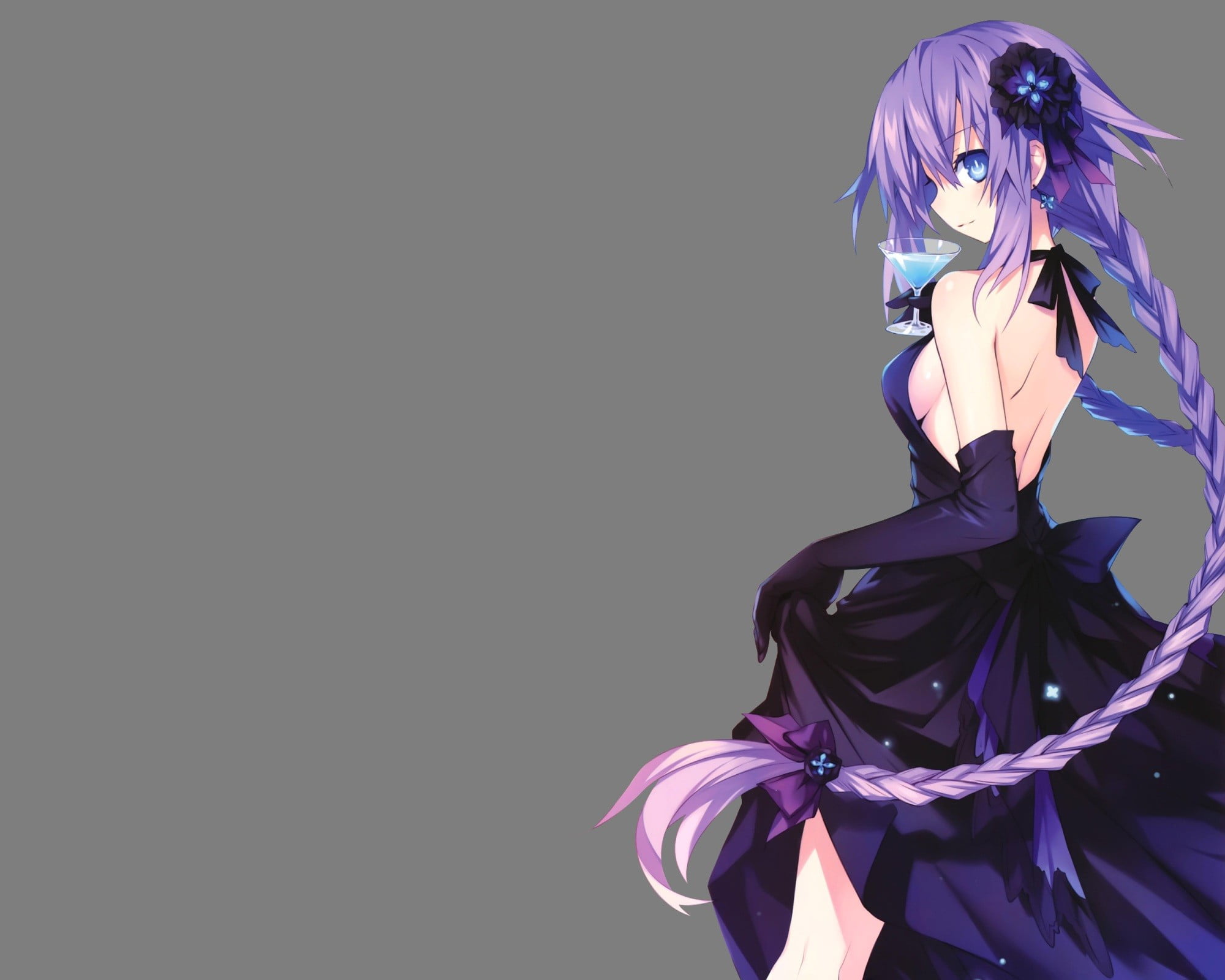 Purple Heart, Hyperdimension Neptunia, cut out, adult, fashion, young adult, lifestyles, indoors, dress, hairstyle, three quarter length, 1080P, one person, HD Wallpaper