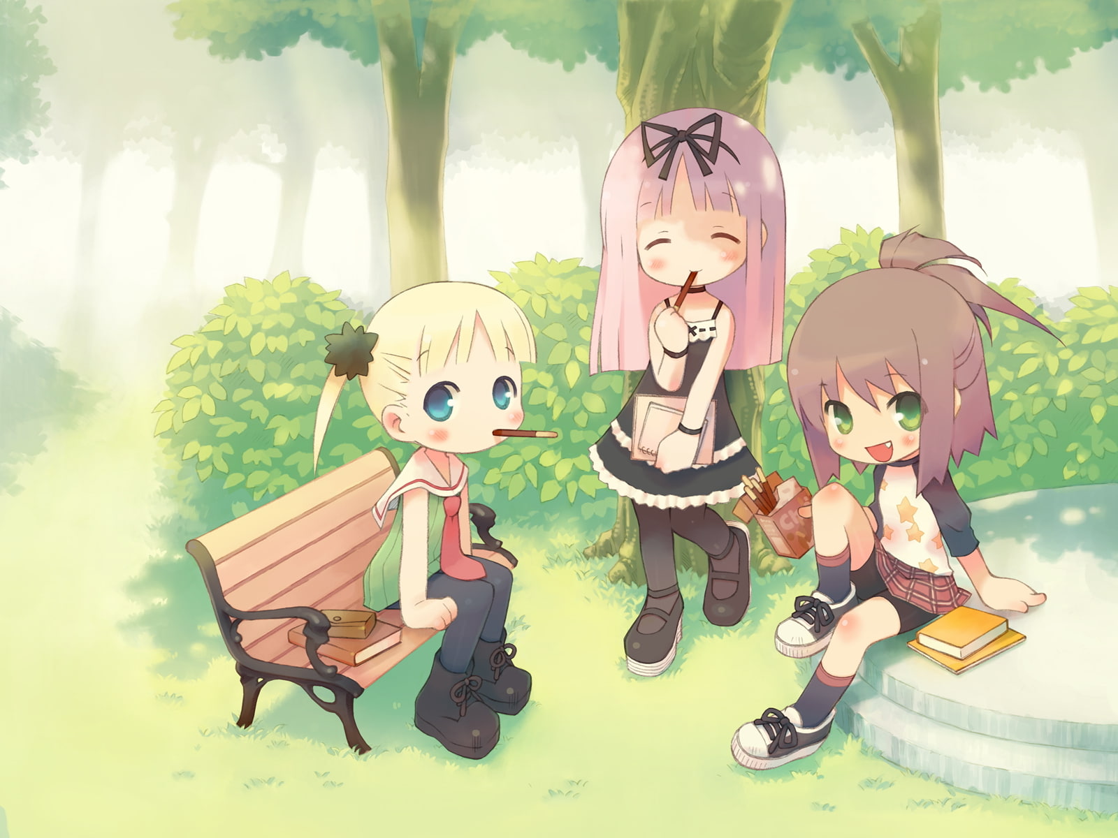 720P, cuffs, garden, gayarou, pocky, HD Wallpaper