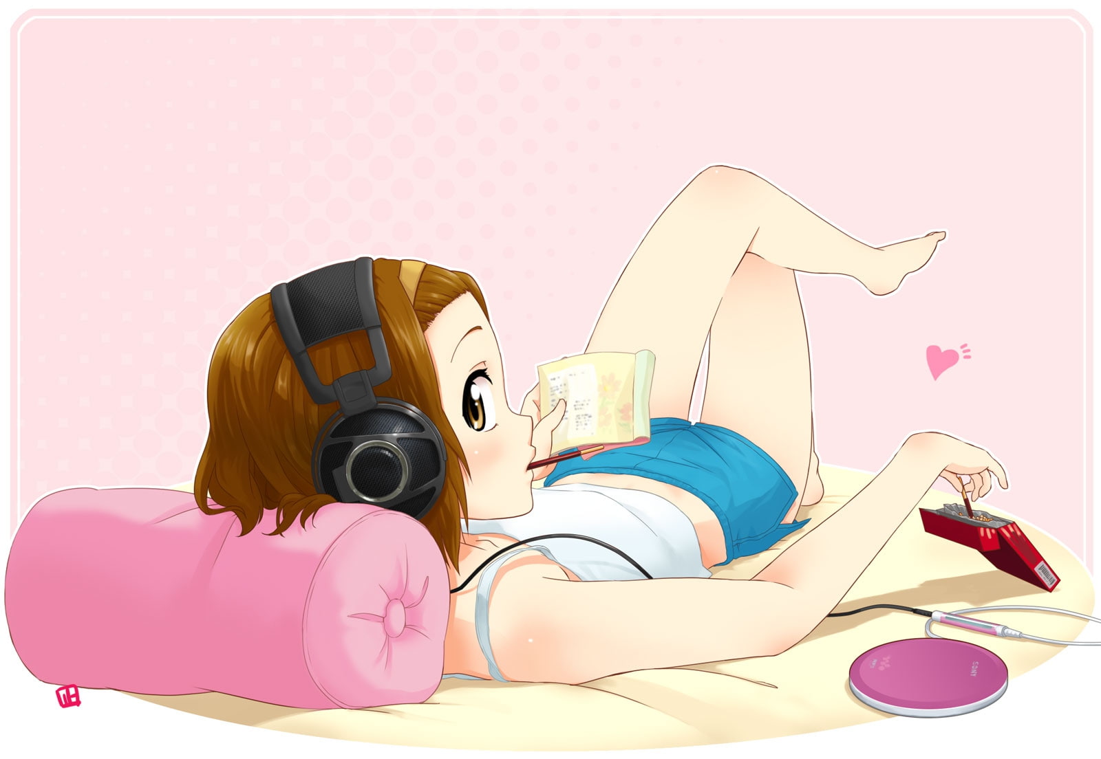 x, entertainment, 720P, headphones, pocky, art, music, kon, women, hd, tainaka, ritsu, HD Wallpaper