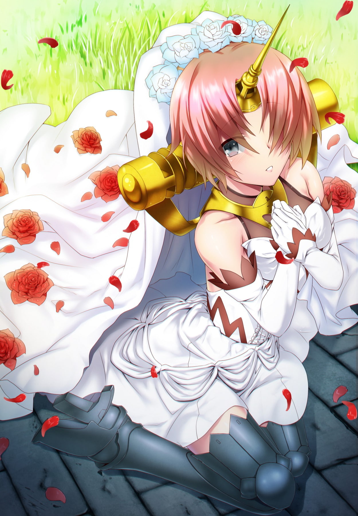 people, dress, multi colored, armor, indoors, Fate/Grand Order, art and craft, close-up, anime girls, flowering plant, short hair, Fate/Apocrypha, toy, Phone HD Wallpaper