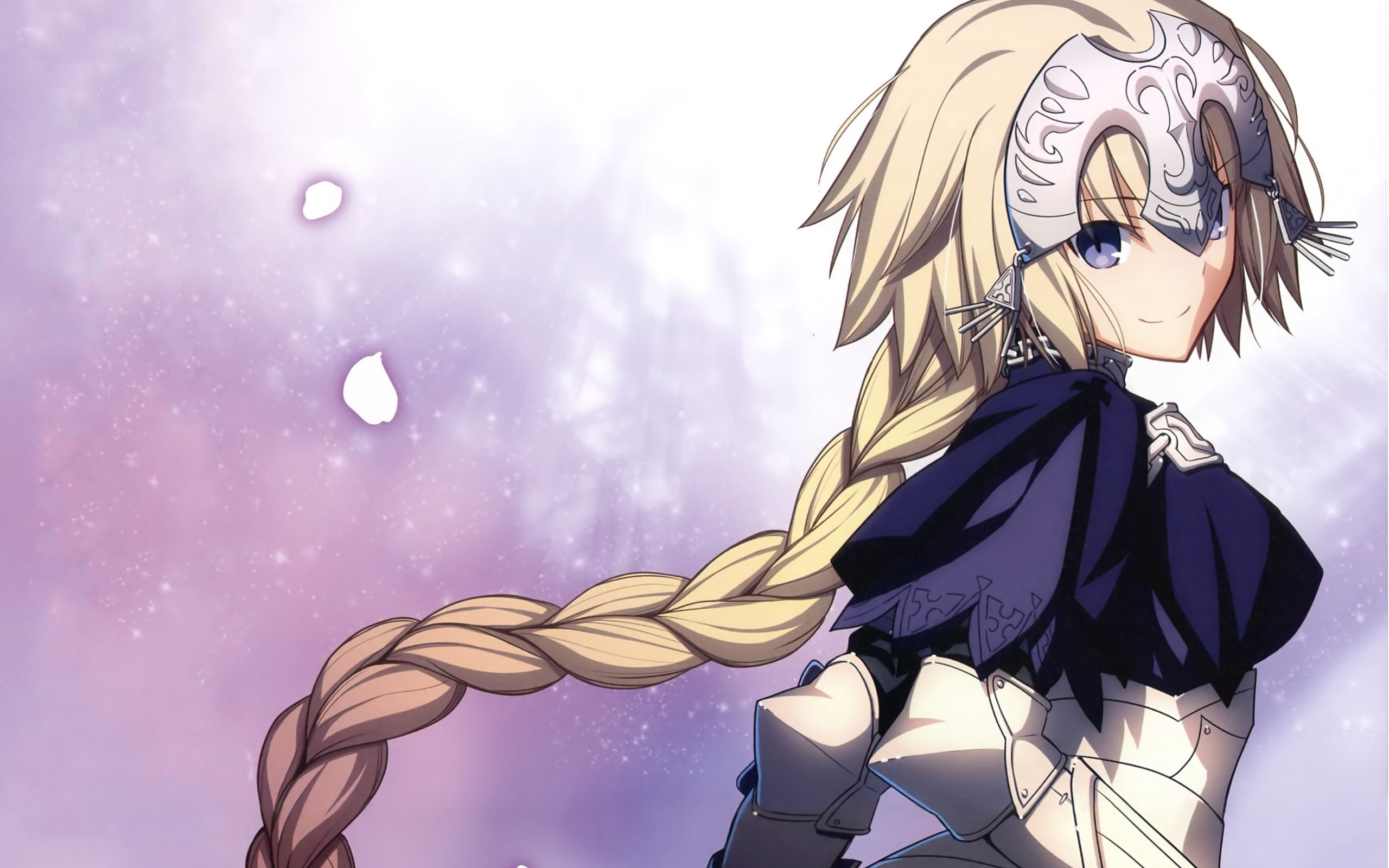 blonde, Fate Series, Joan of Arc, blue eyes, FateApocrypha, 2K, braids, HD Wallpaper