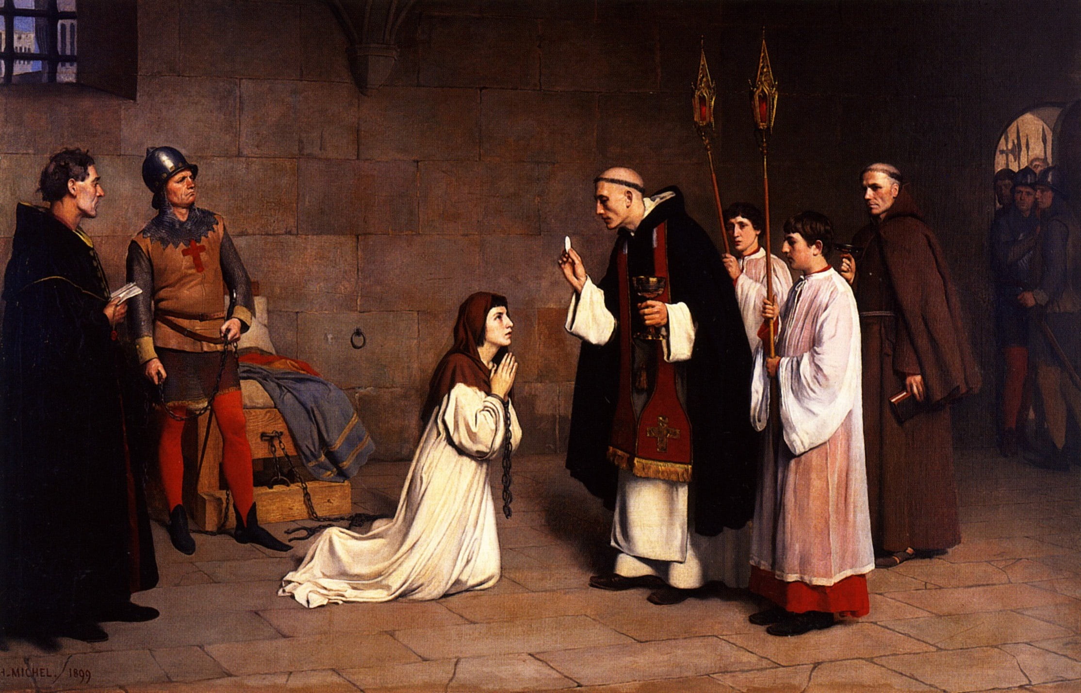 Michelle, Charles-Henri, The last communion of Joan or, Joan of Arc in prison, 1899, 1080P, HD Wallpaper