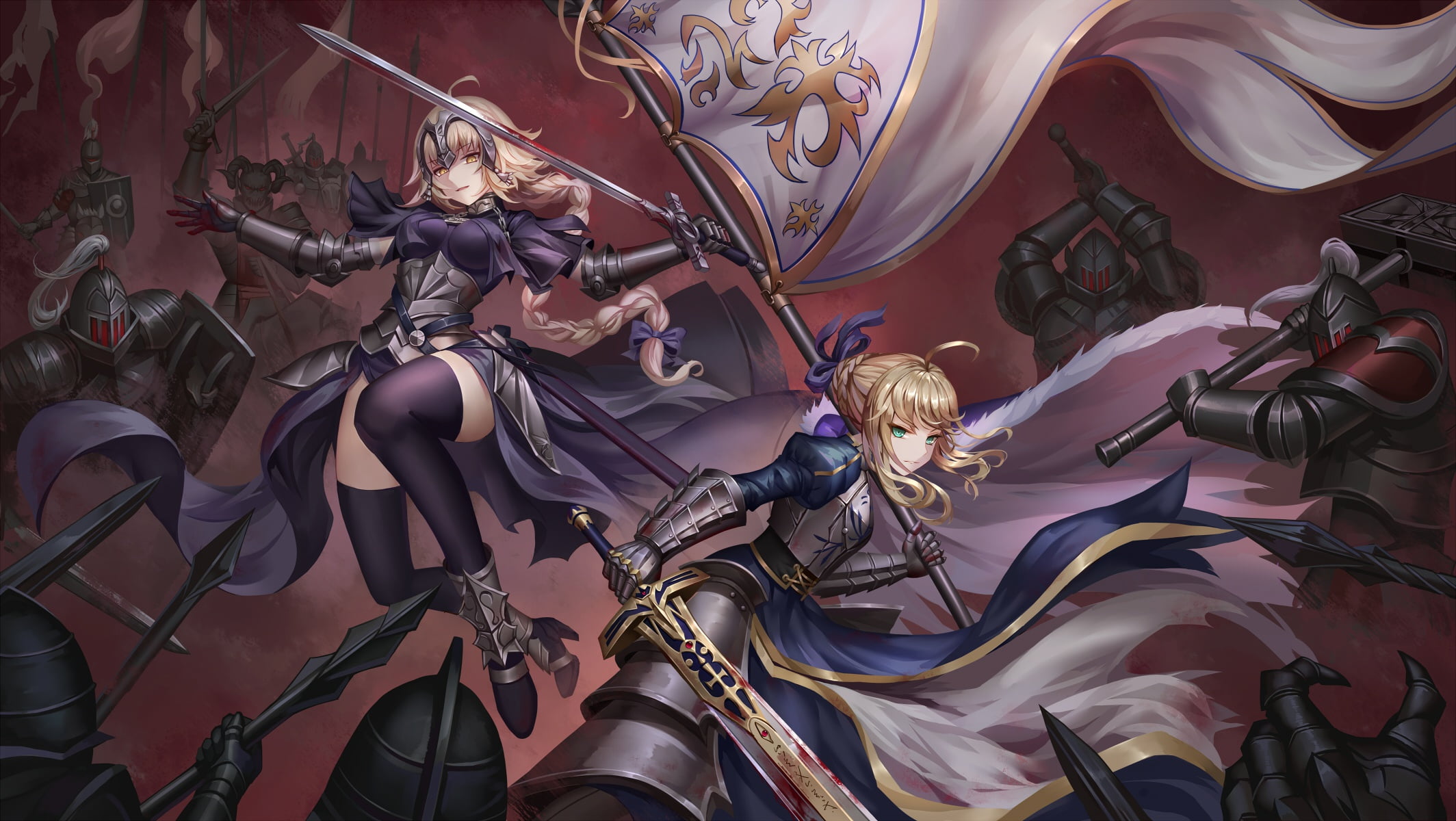 saber, art, 1080P, Fate, grand order, joan of arc, girls, anime, Destiny, HD Wallpaper