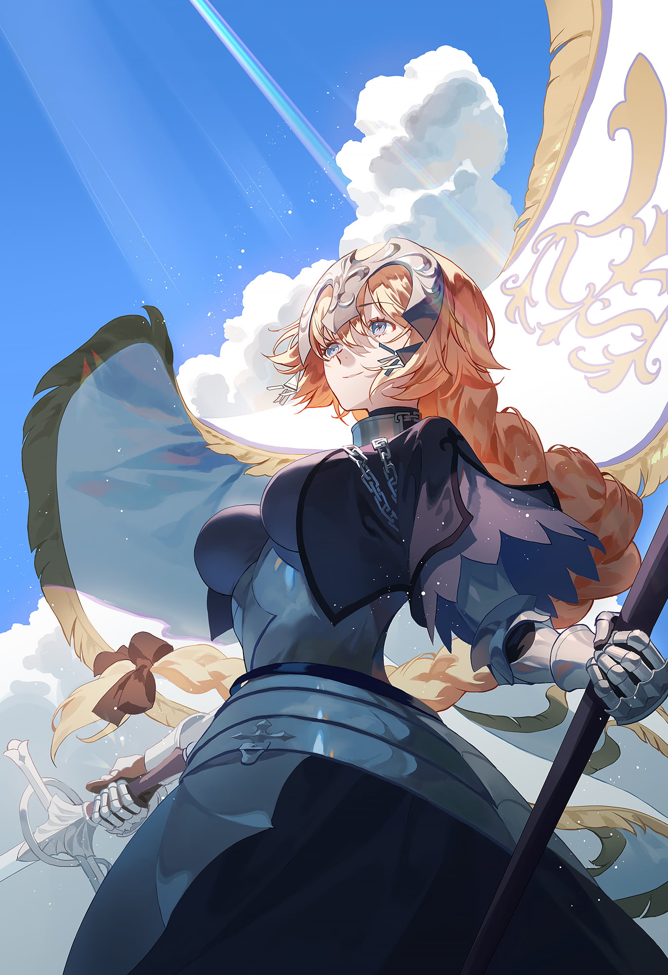 Joan of Arc, 1080P, anime, anime girls, Fate/Grand Order, Phone HD Wallpaper