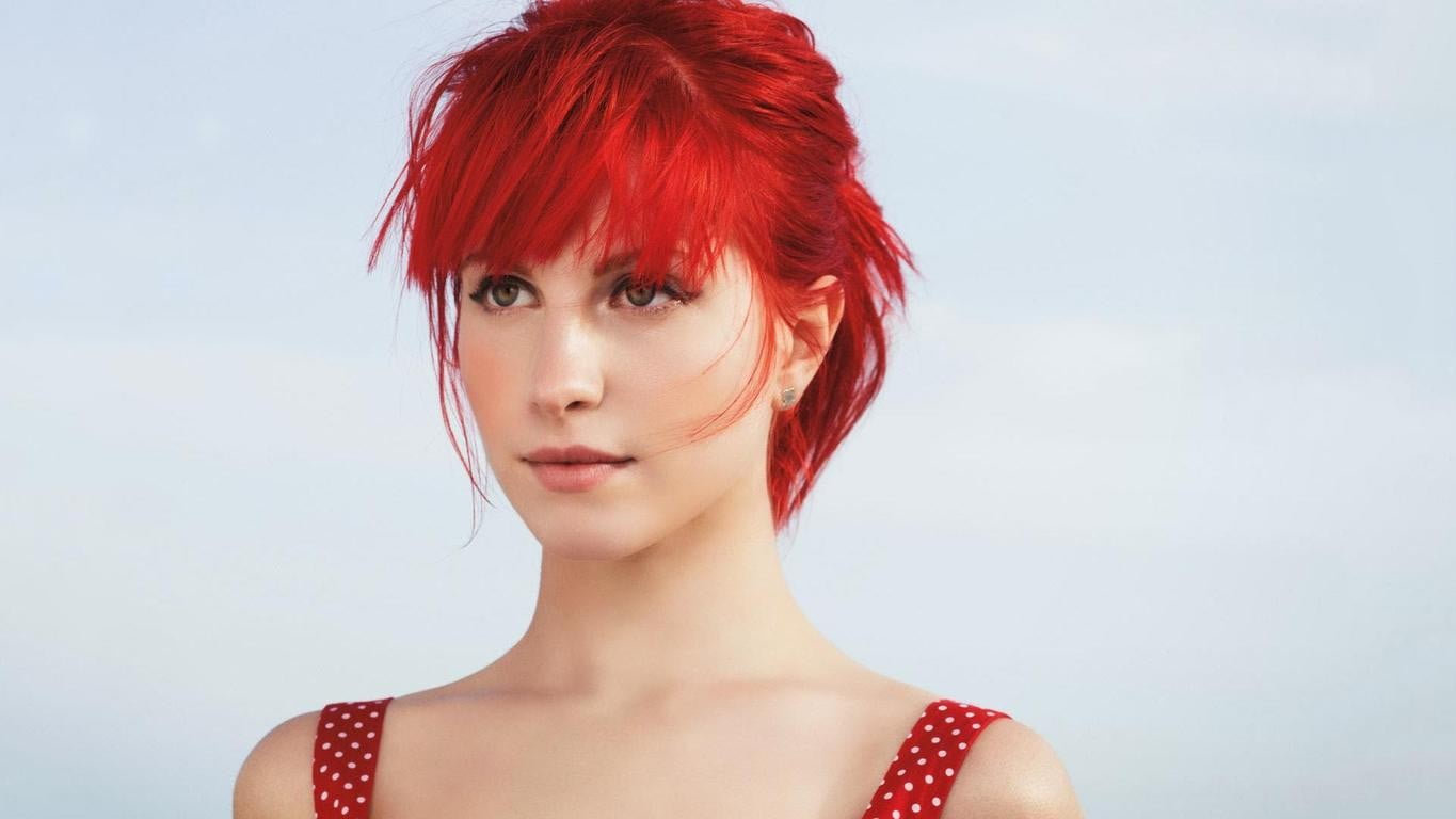 720P, studio shot, portrait, headshot, red, fashion, beauty, looking at camera, human hair, redhead, beautiful people, Hayley Williams, dyed hair, human face, HD Wallpaper