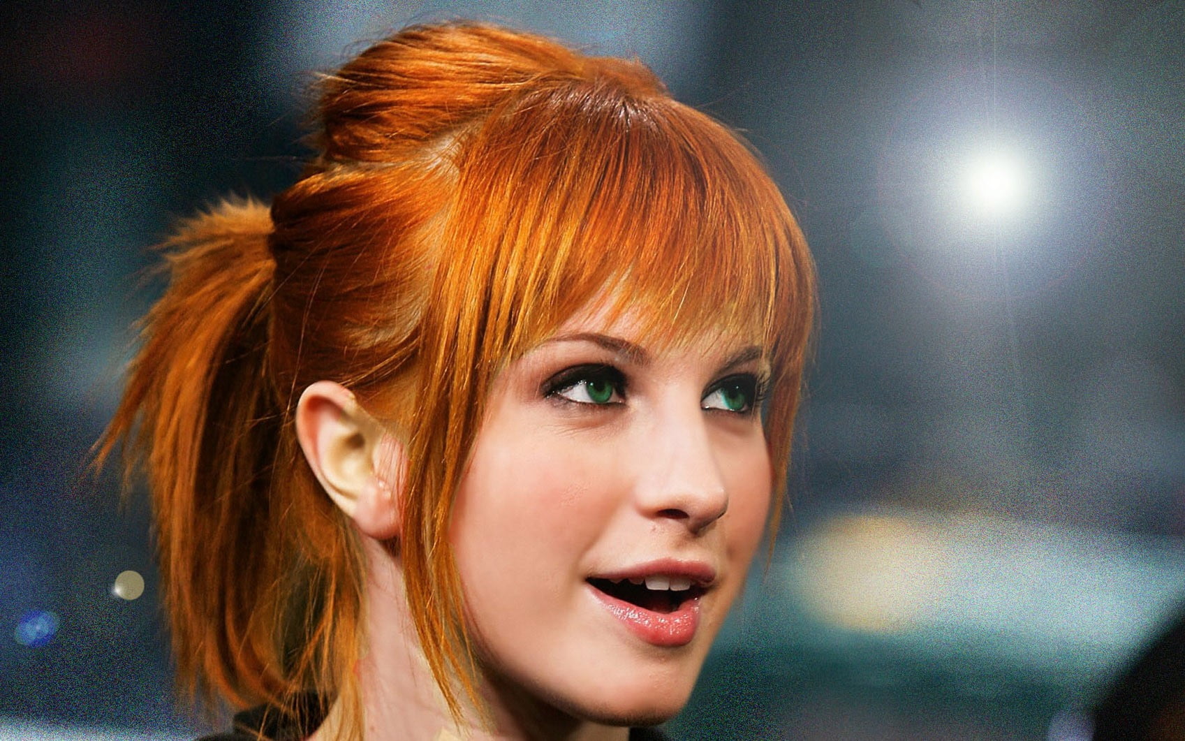 beautiful woman, headshot, people, Paramore, redhead, beauty, Hayley Williams, one person, young adult, happiness, portrait, 720P, women, close-up, bangs, HD Wallpaper