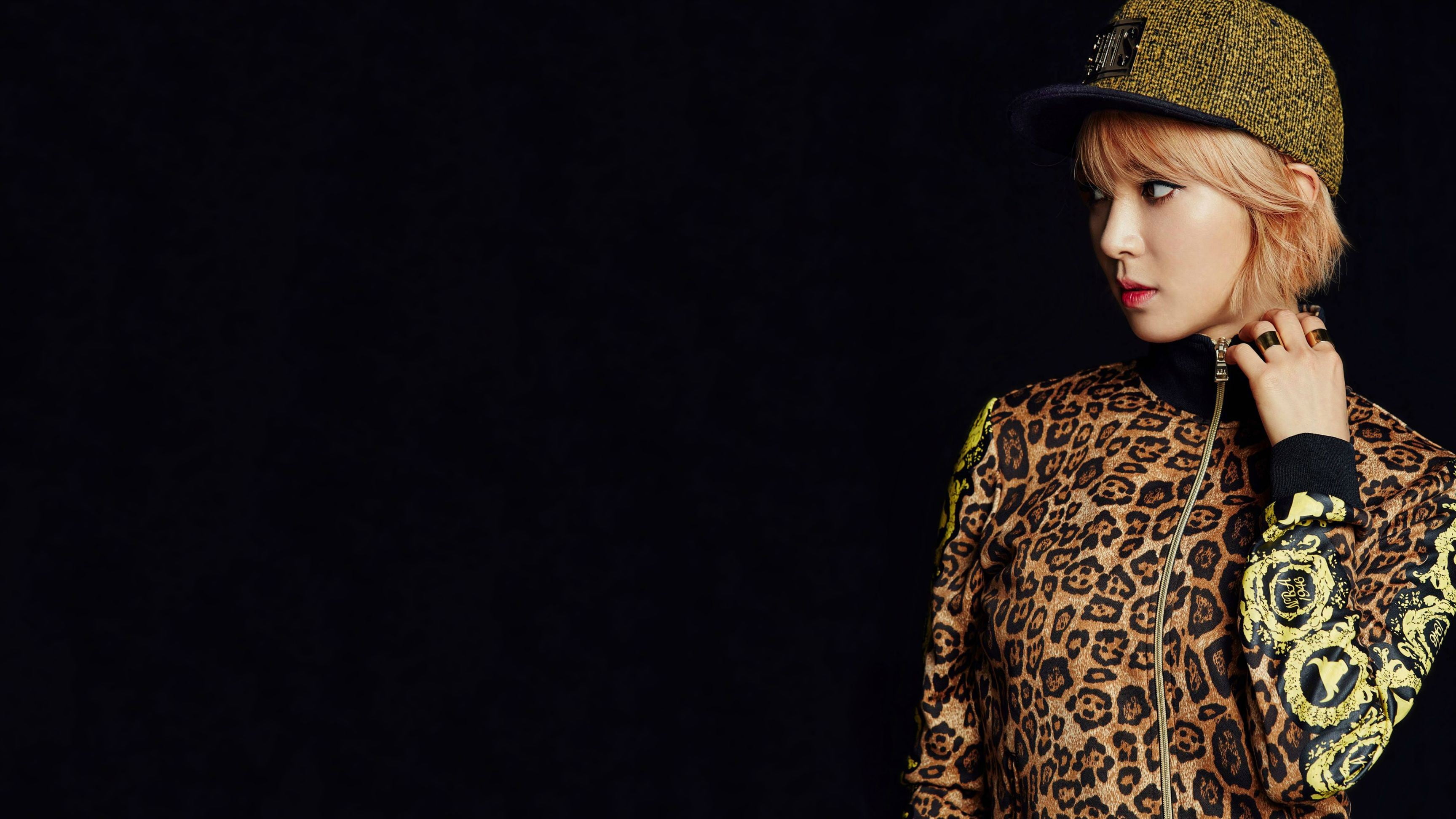leopard, Choa, 2K, dress, print, white, AOA, K-pop, black, HD Wallpaper