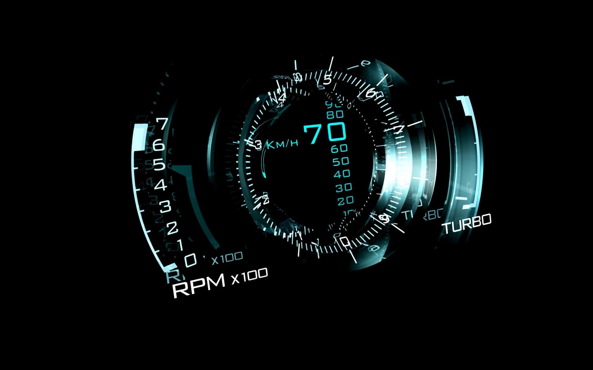 car, digital art, HUD, dark, cyan, black background, 1080P, HD Wallpaper