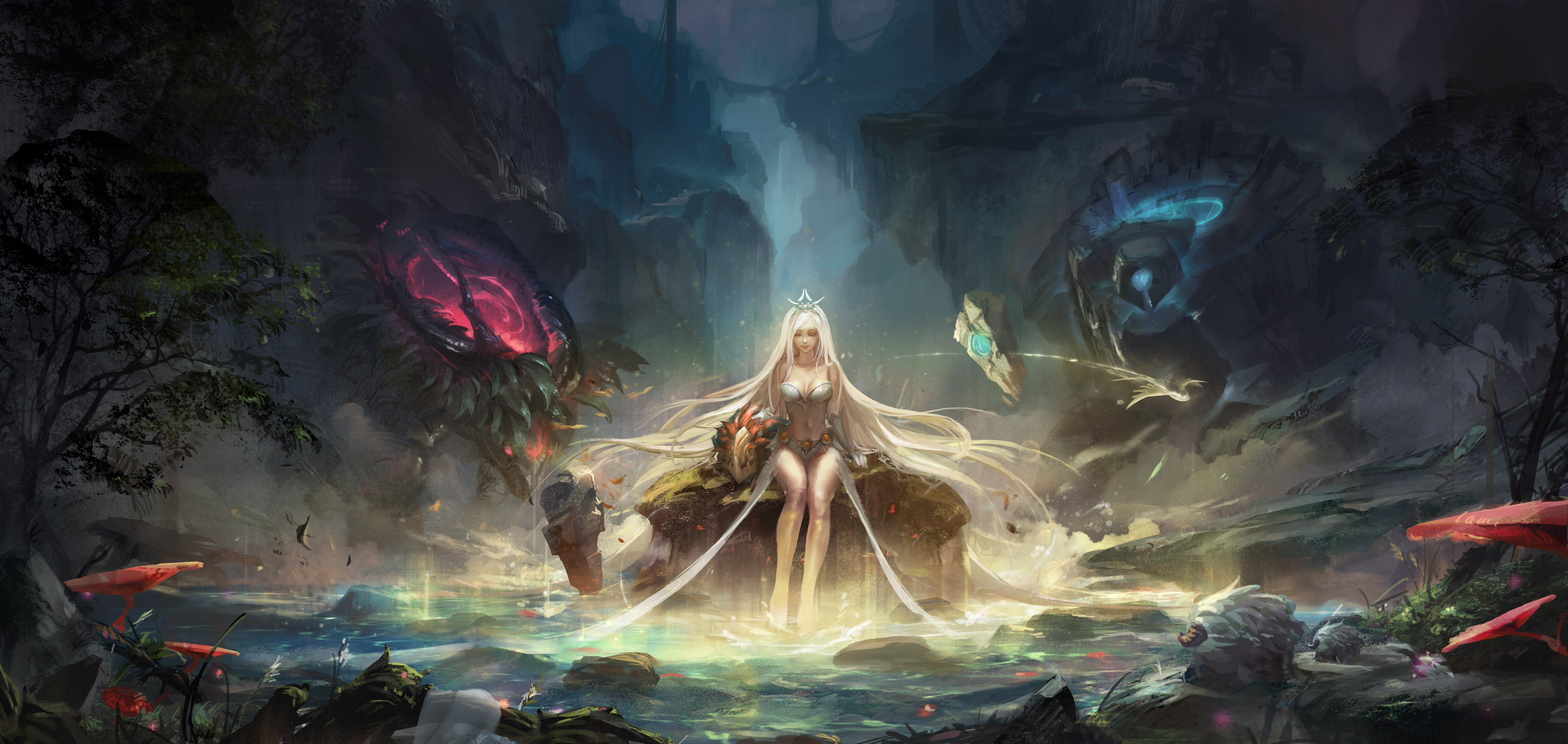 5K, fantasy art, League of Legends, Janna (League of Legends), HD Wallpaper