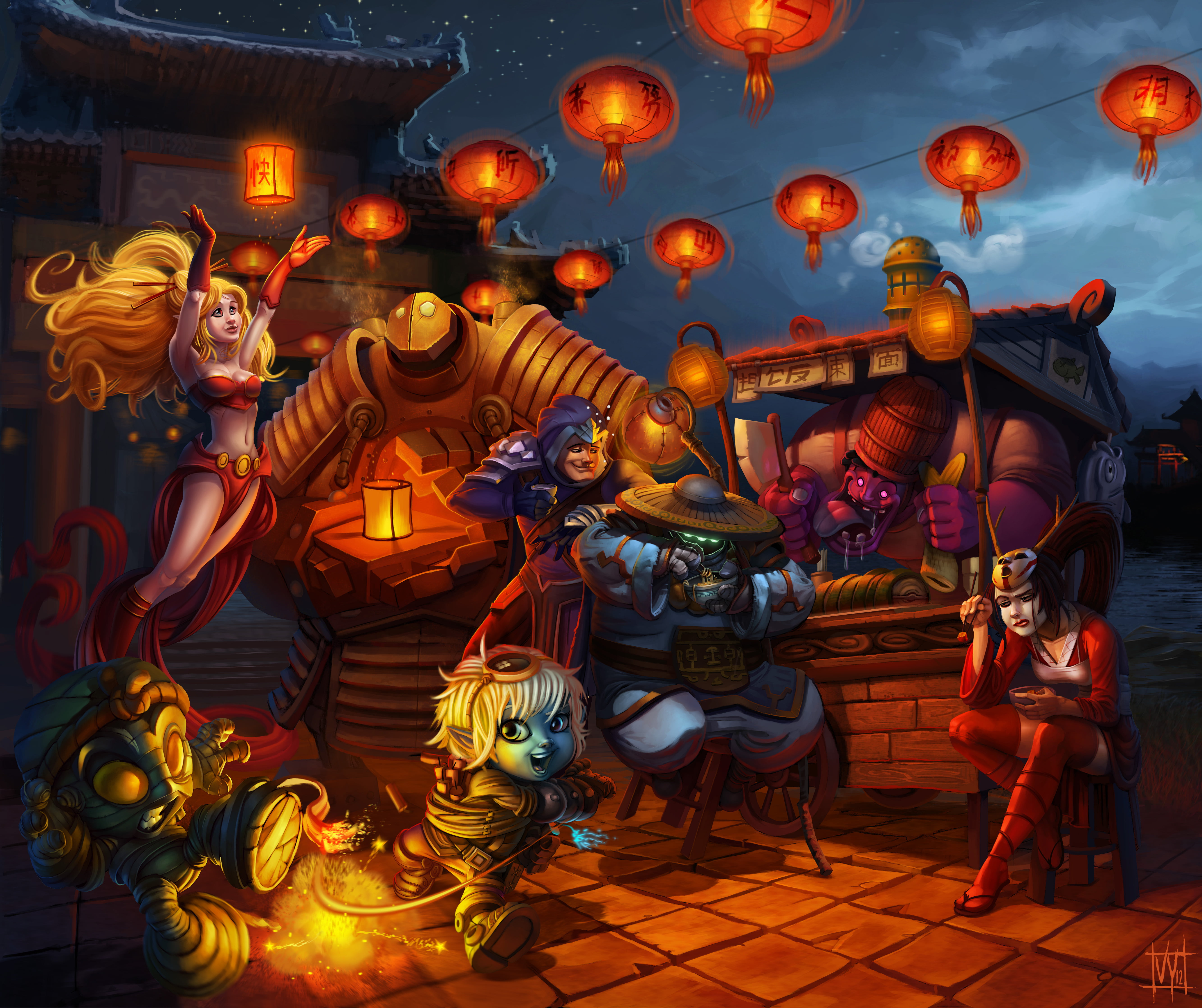 belief, mythology, amumu, group of people, janna, fun, dr. mundo, celebration, sculpture, food, league, Asia, illuminated, religion, humor, temple - Building, HD Wallpaper
