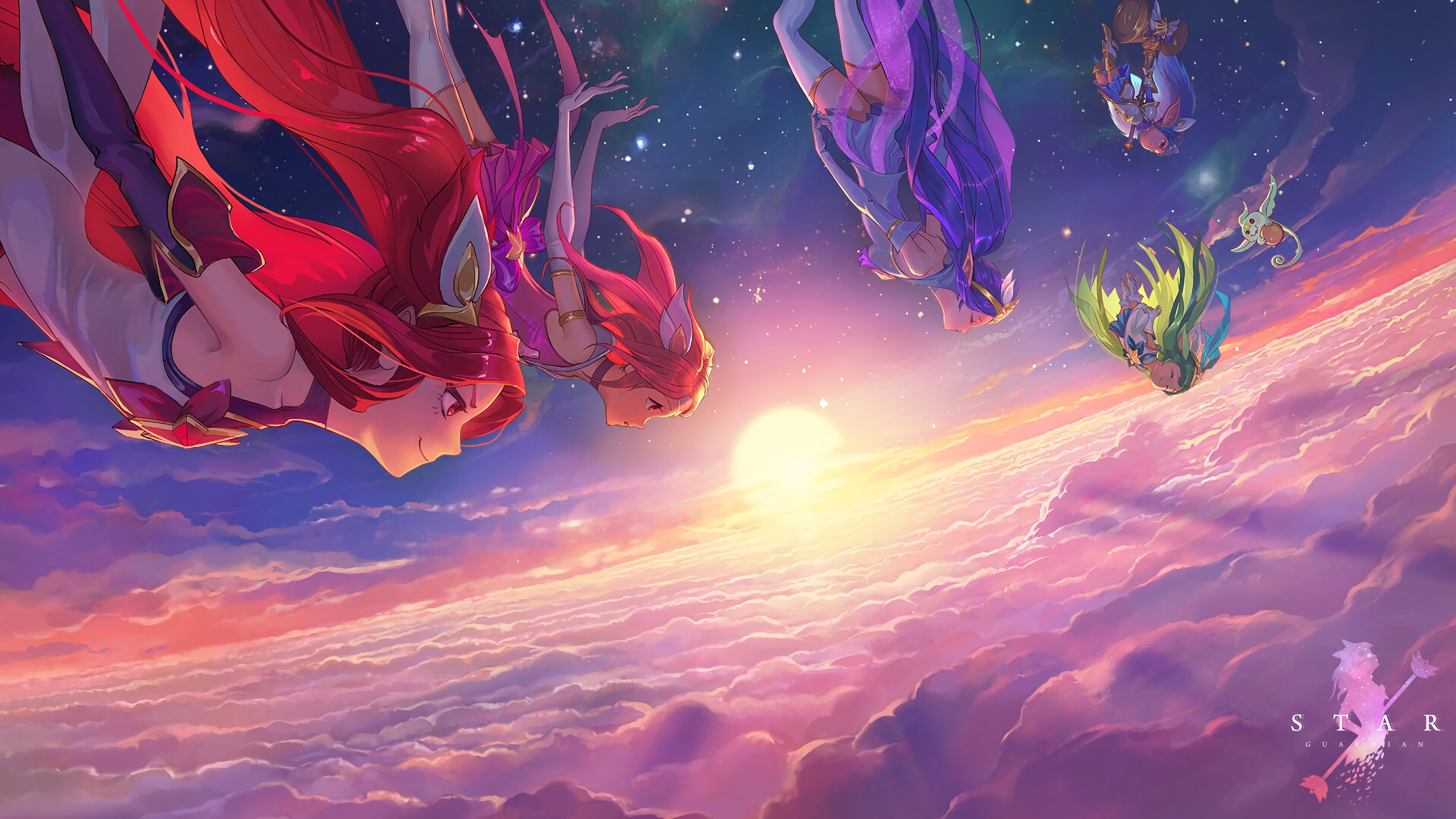 Lux (League Of Legends), Janna (League Of Legends), 4K, Lulu (League Of Legends), Video Game, League Of Legends, Star Guardians, Jinx (League Of Legends, HD Wallpaper